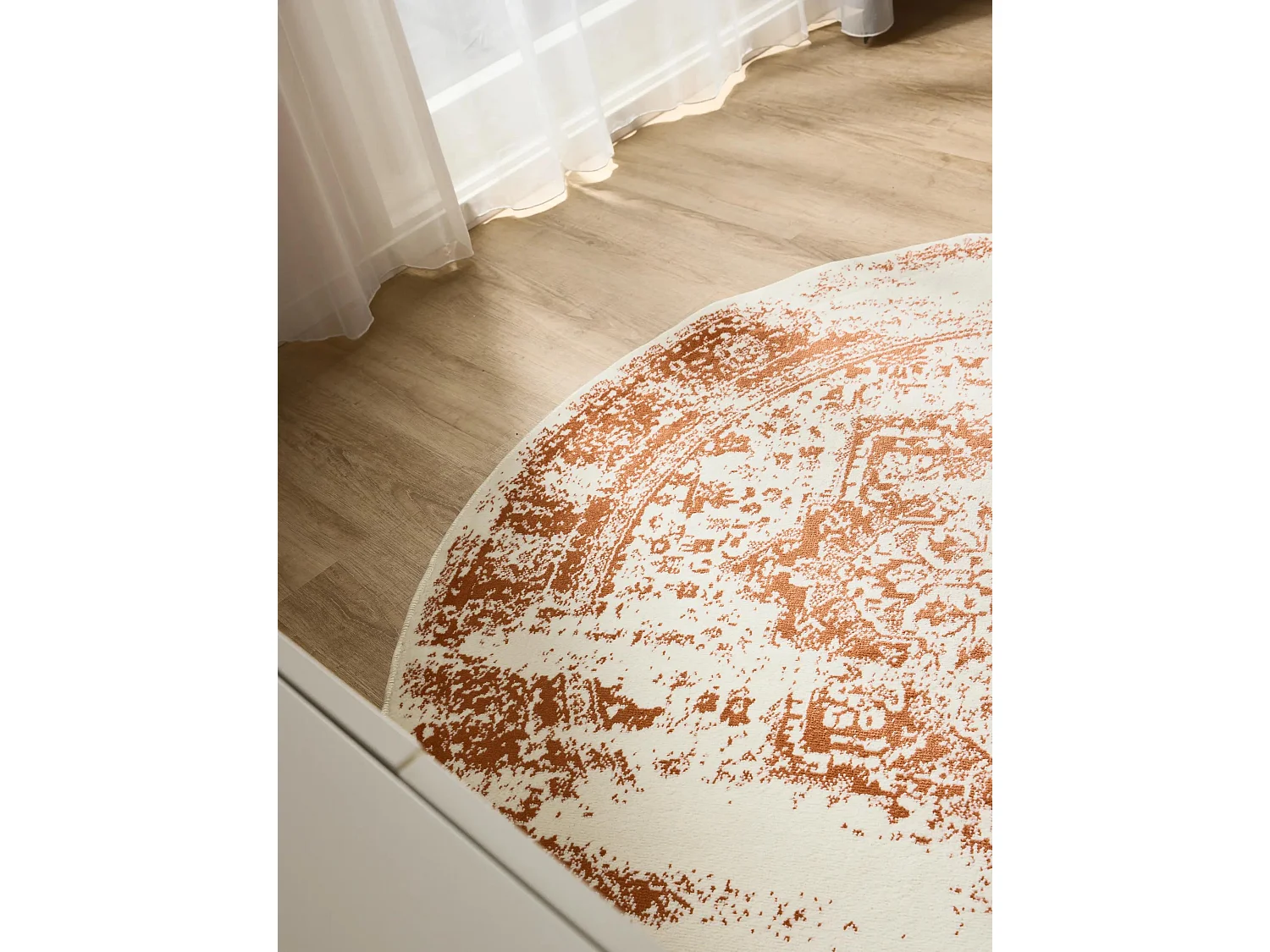 Tapis Suki Crème/Orange ø 120 cm rond