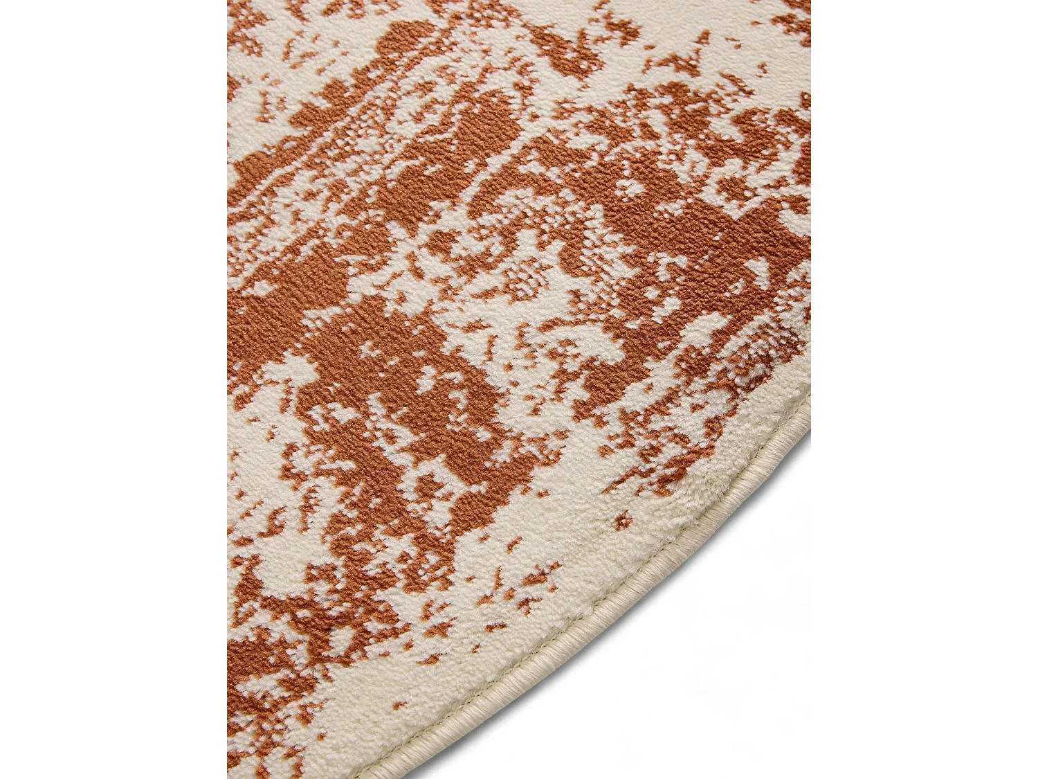 Tapis Suki Crème/Orange ø 120 cm rond