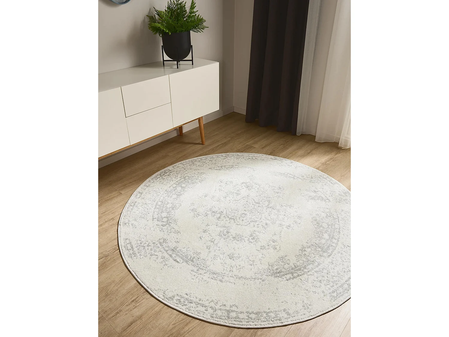 Tapis Sia Crème/Taupe ø 120 cm rond