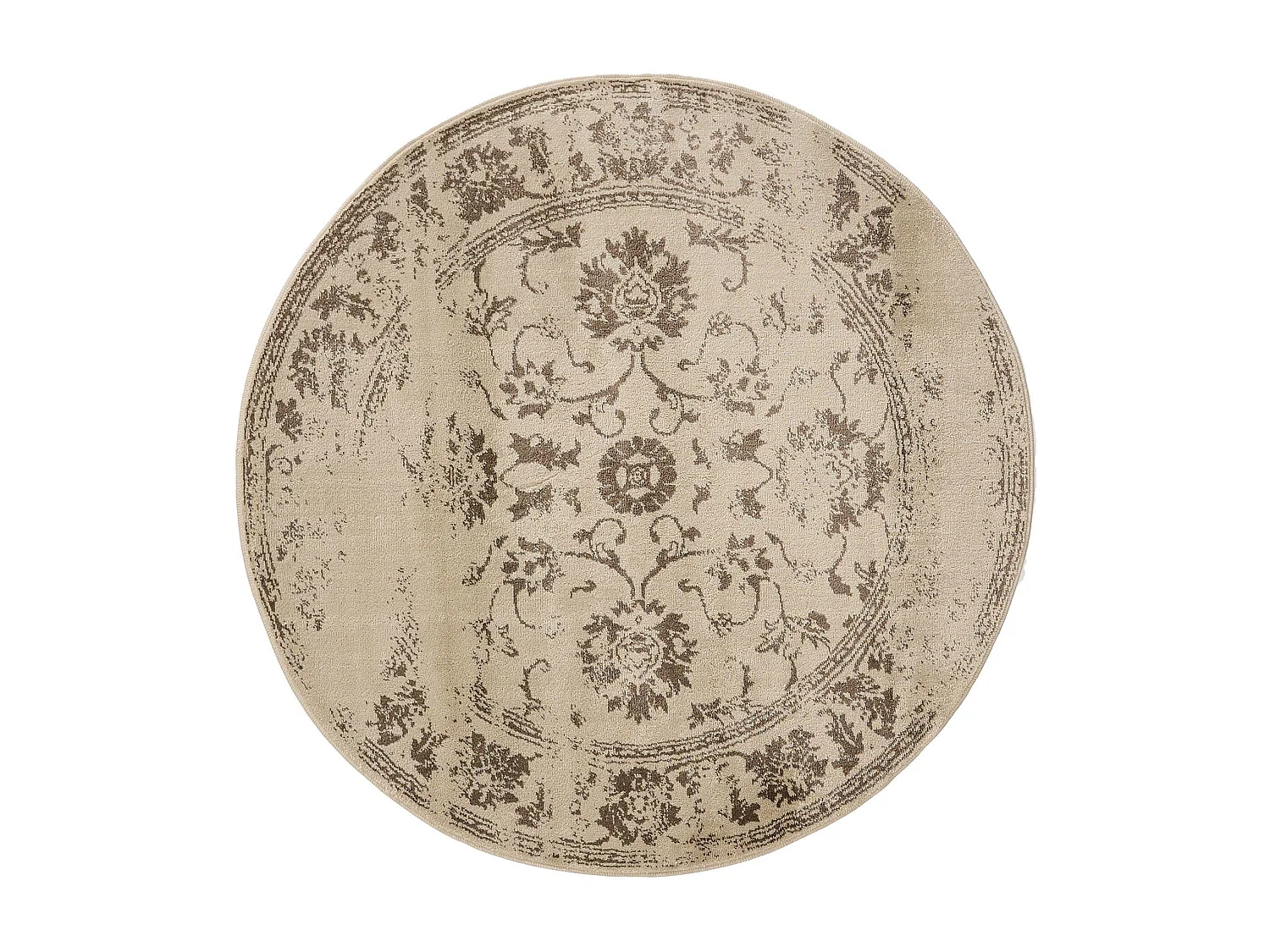 Tapis Suki Crème/Marron ø 120 cm rond