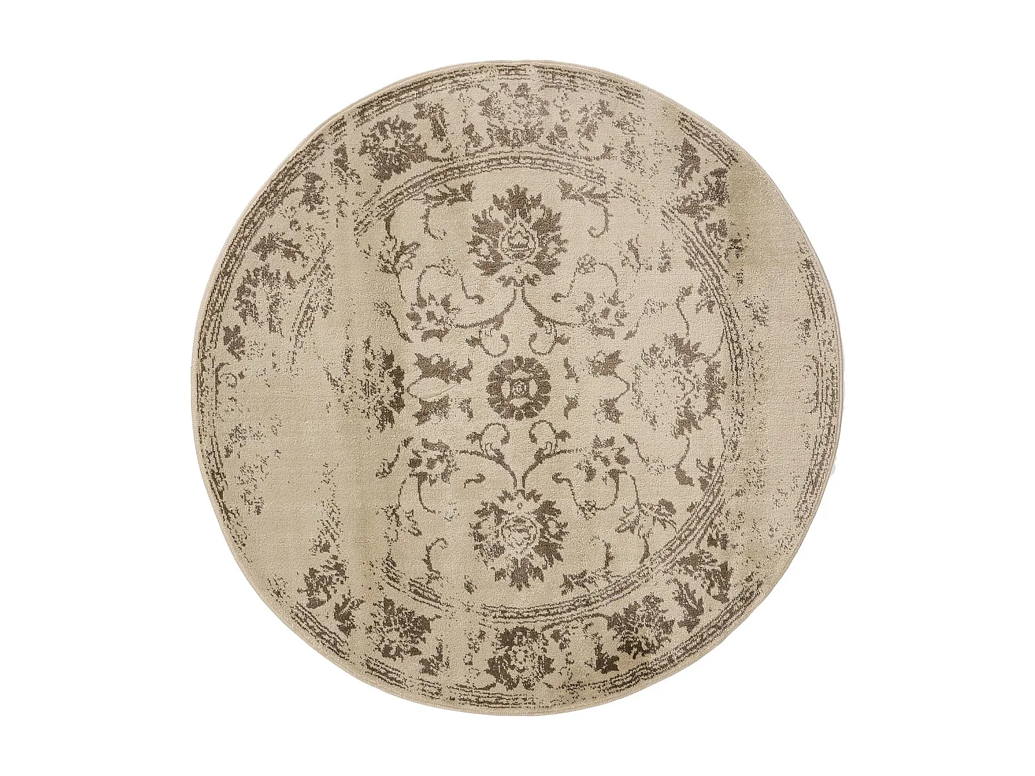 Tapis Suki Crème/Marron ø 120 cm rond