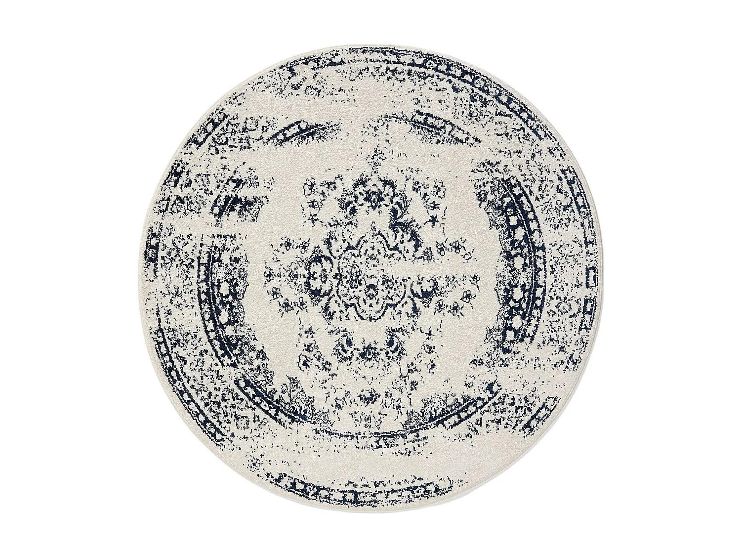 Tapis Sia Crème/Bleu ø 120 cm rond