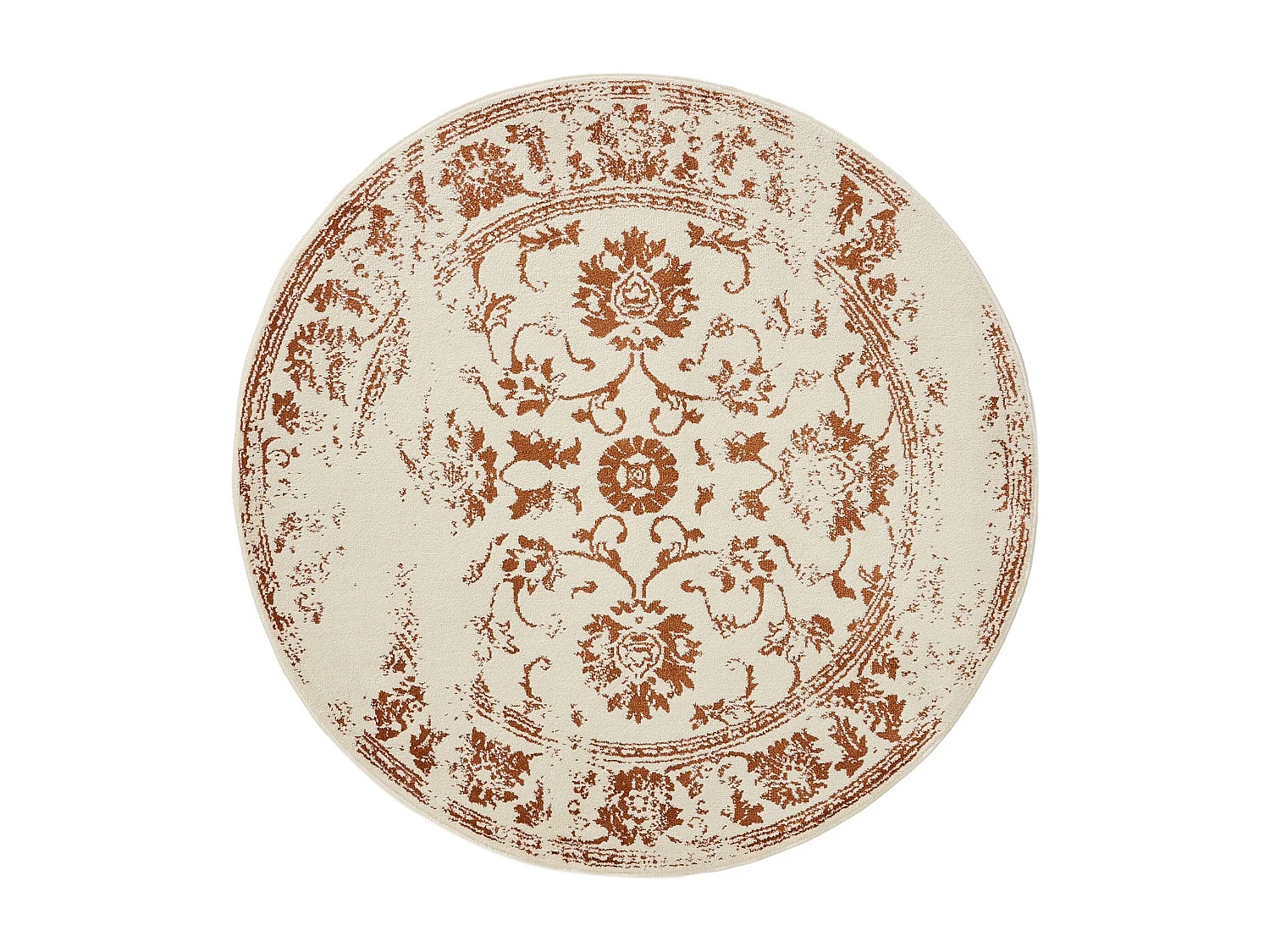 Tapis Suki Crème/Orange ø 120 cm rond