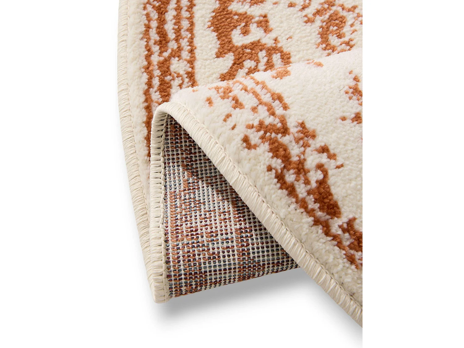 Tapis Suki Crème/Orange ø 120 cm rond