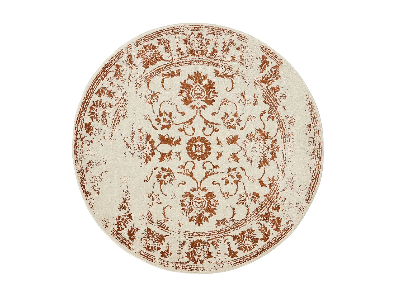 Tapis Suki Crème/Orange ø 120 cm rond