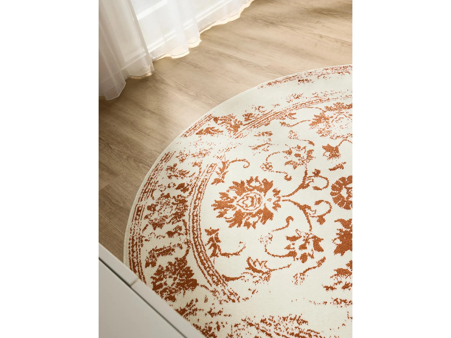 Tapis Suki Crème/Orange ø 120 cm rond