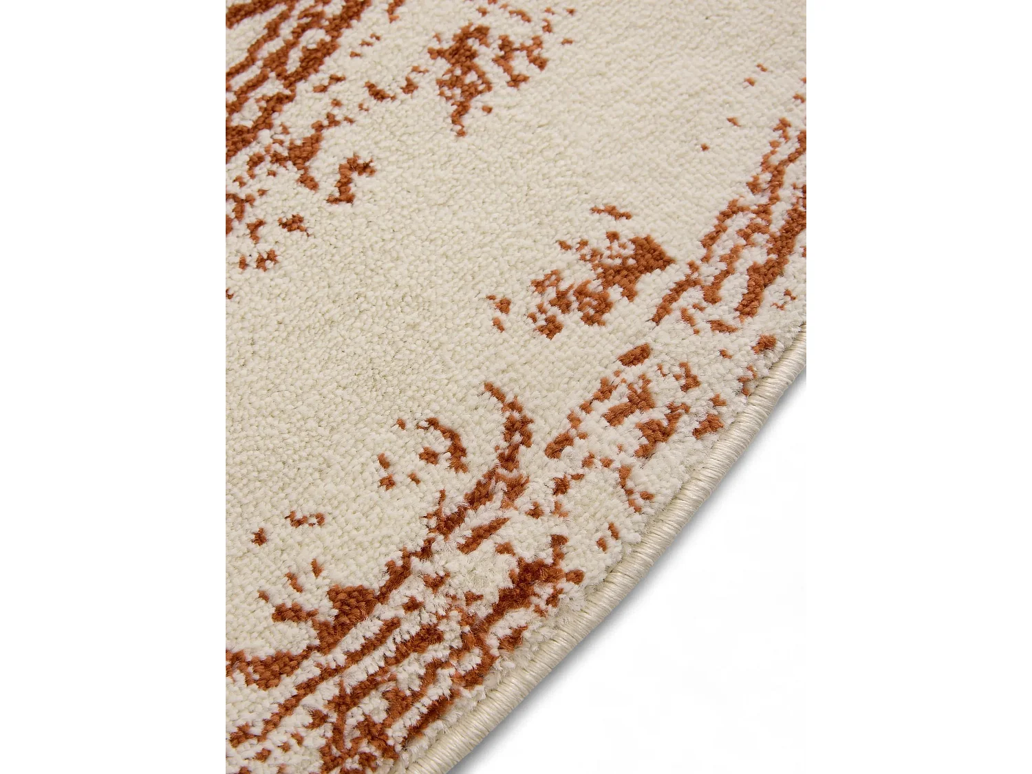 Tapis Suki Crème/Orange ø 120 cm rond