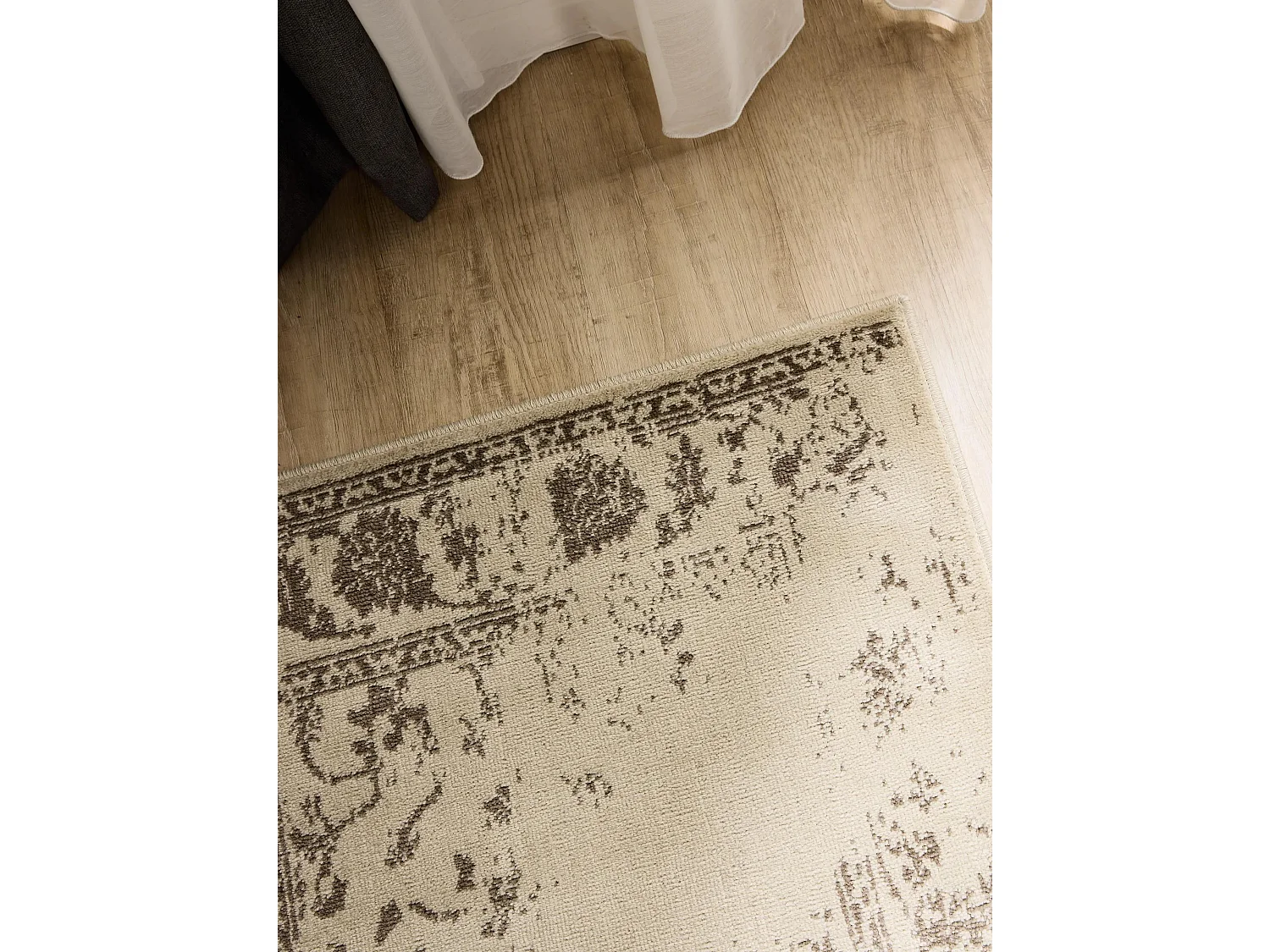 Tapis Suki Crème/Marron 80x240 cm