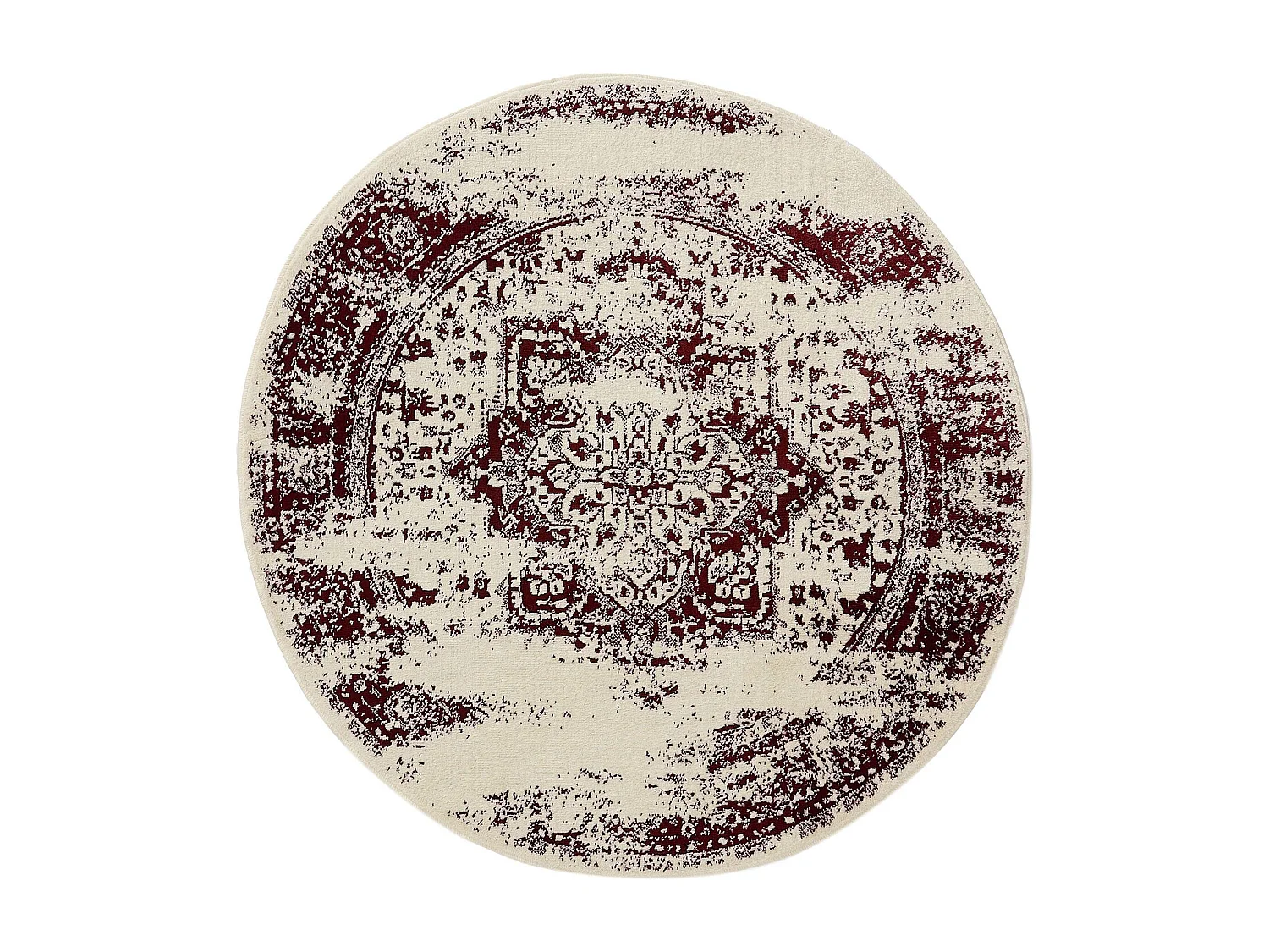 Tapis Suki Crème/Rouge ø 160 cm rond
