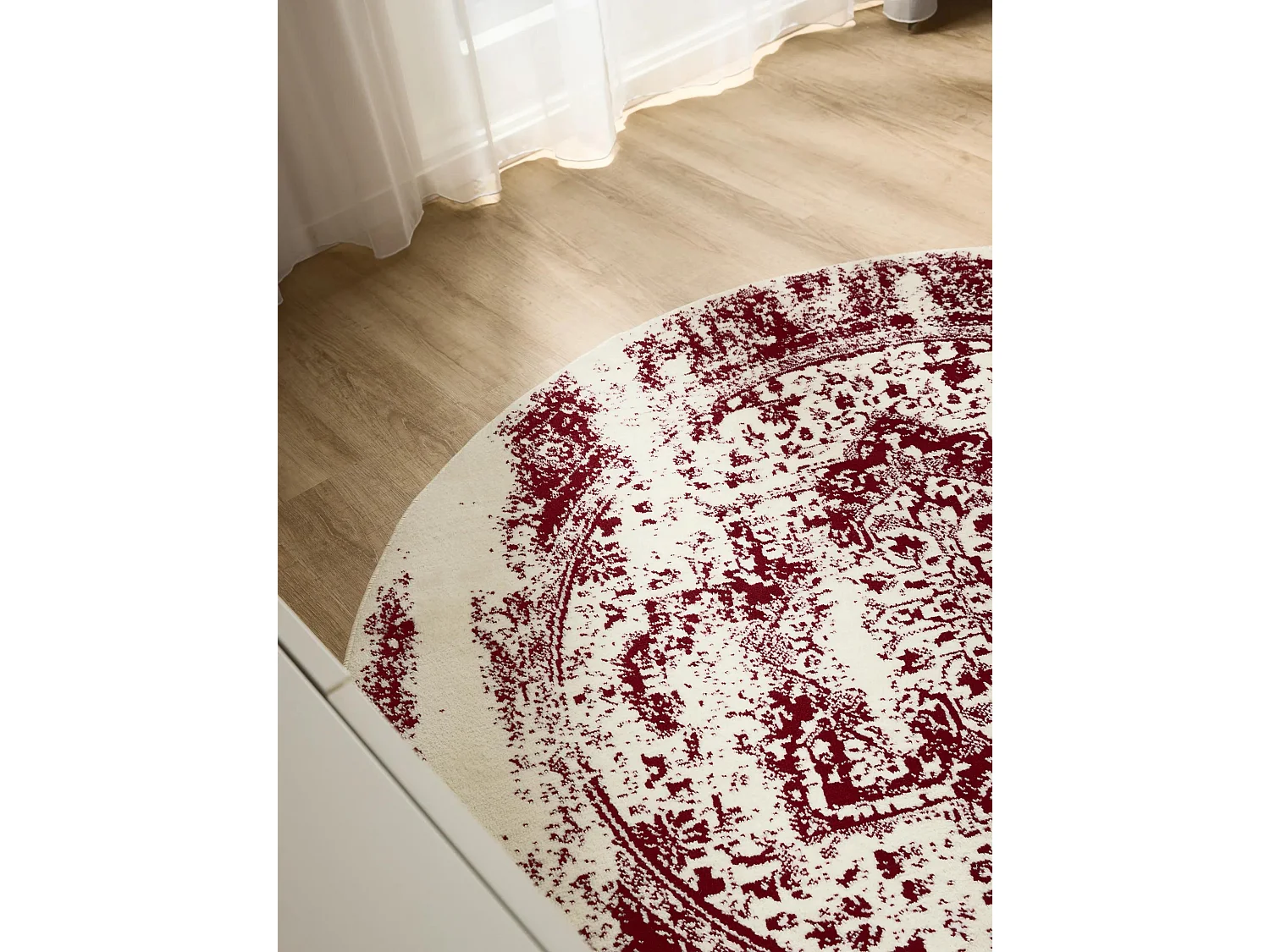 Tapis Suki Crème/Rouge ø 160 cm rond