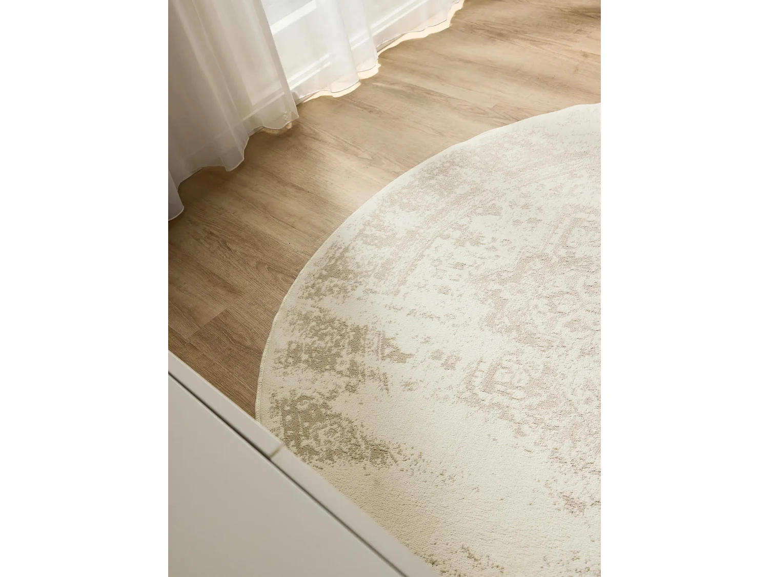 Tapis Suki Cream/Beige ø 120 cm rond