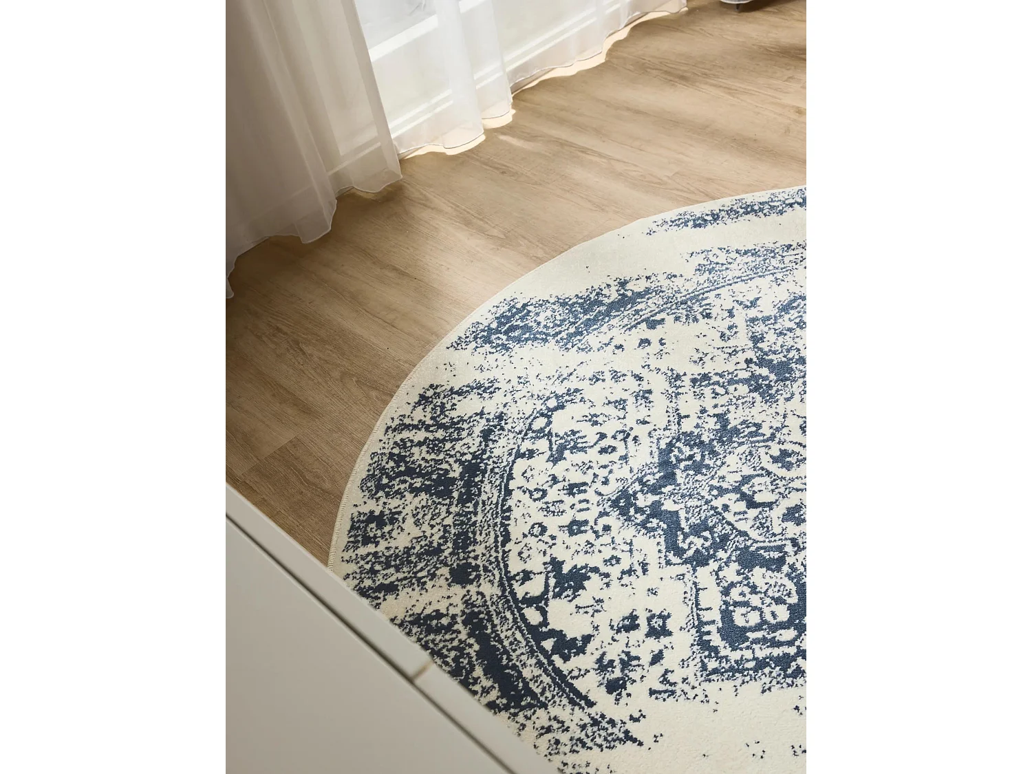 Tapis Suki Crème/Bleu ø 120 cm rond