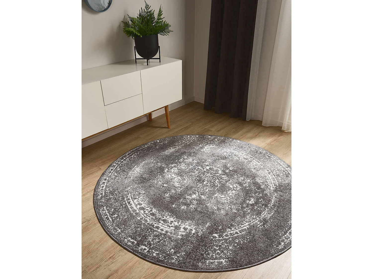 Tapis Sia Gris ø 160 cm rond
