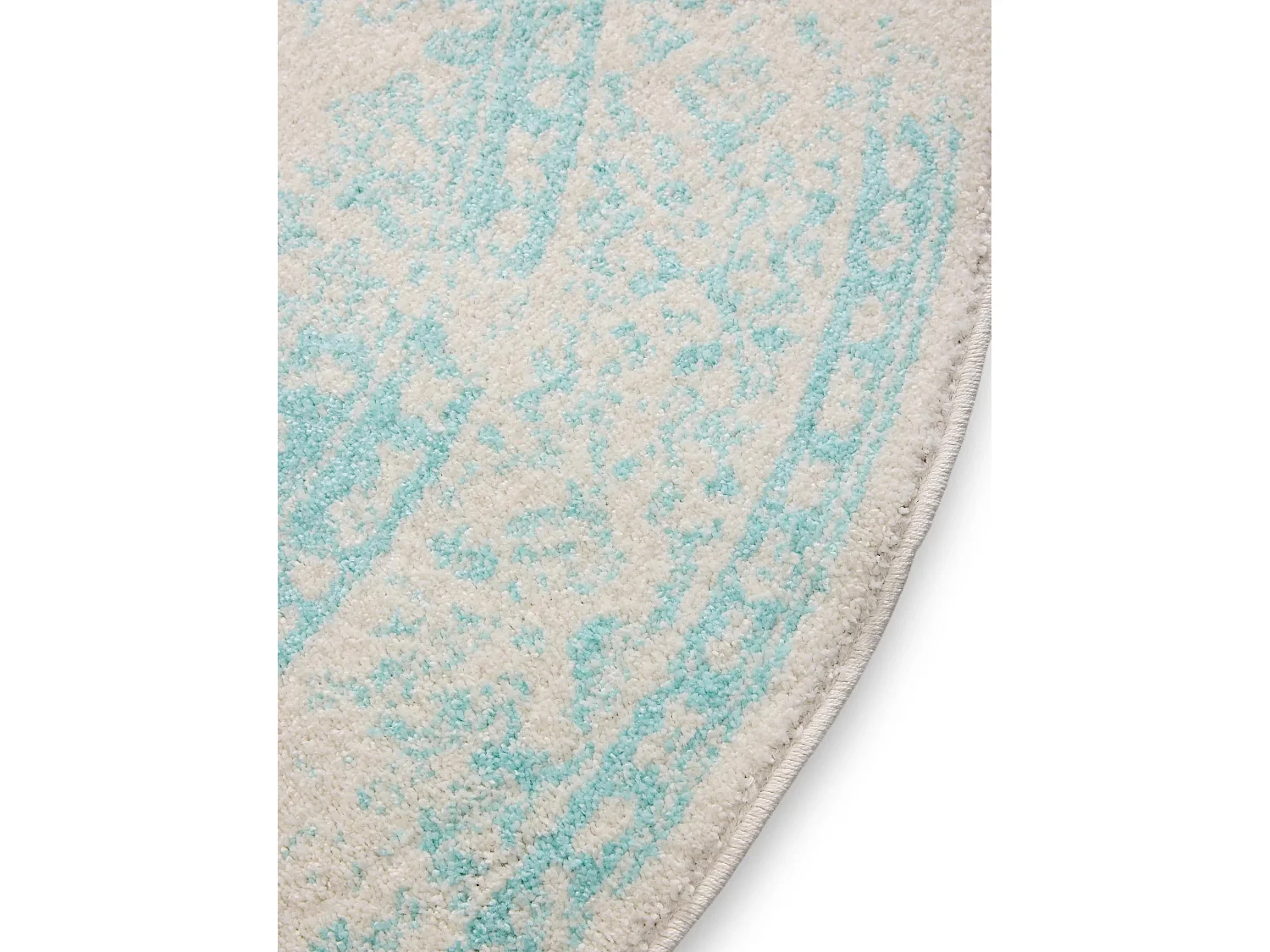 Tapis Sia Crème/Turquoise ø 120 cm rond