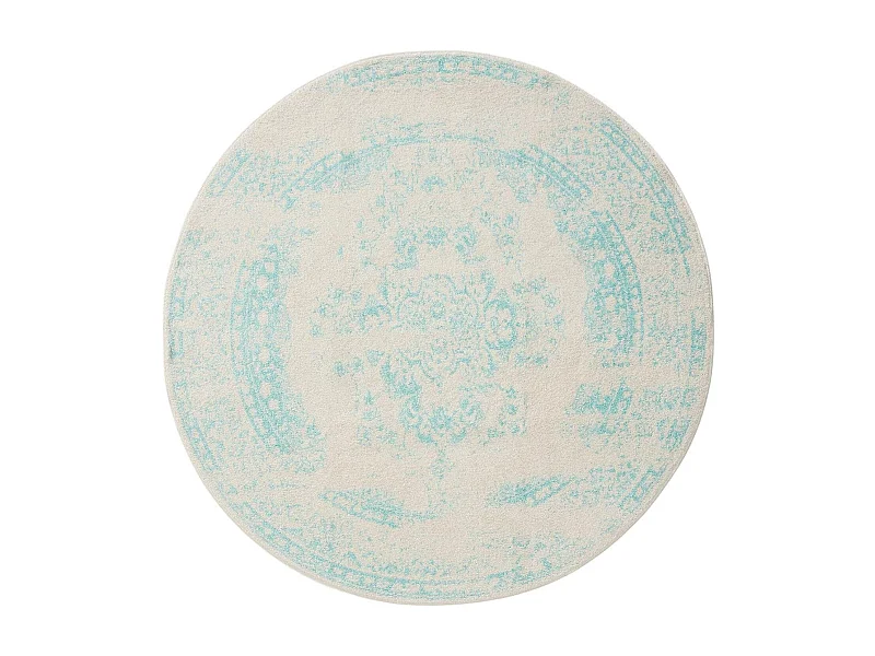 Tapis Sia Crème/Turquoise ø 120 cm rond