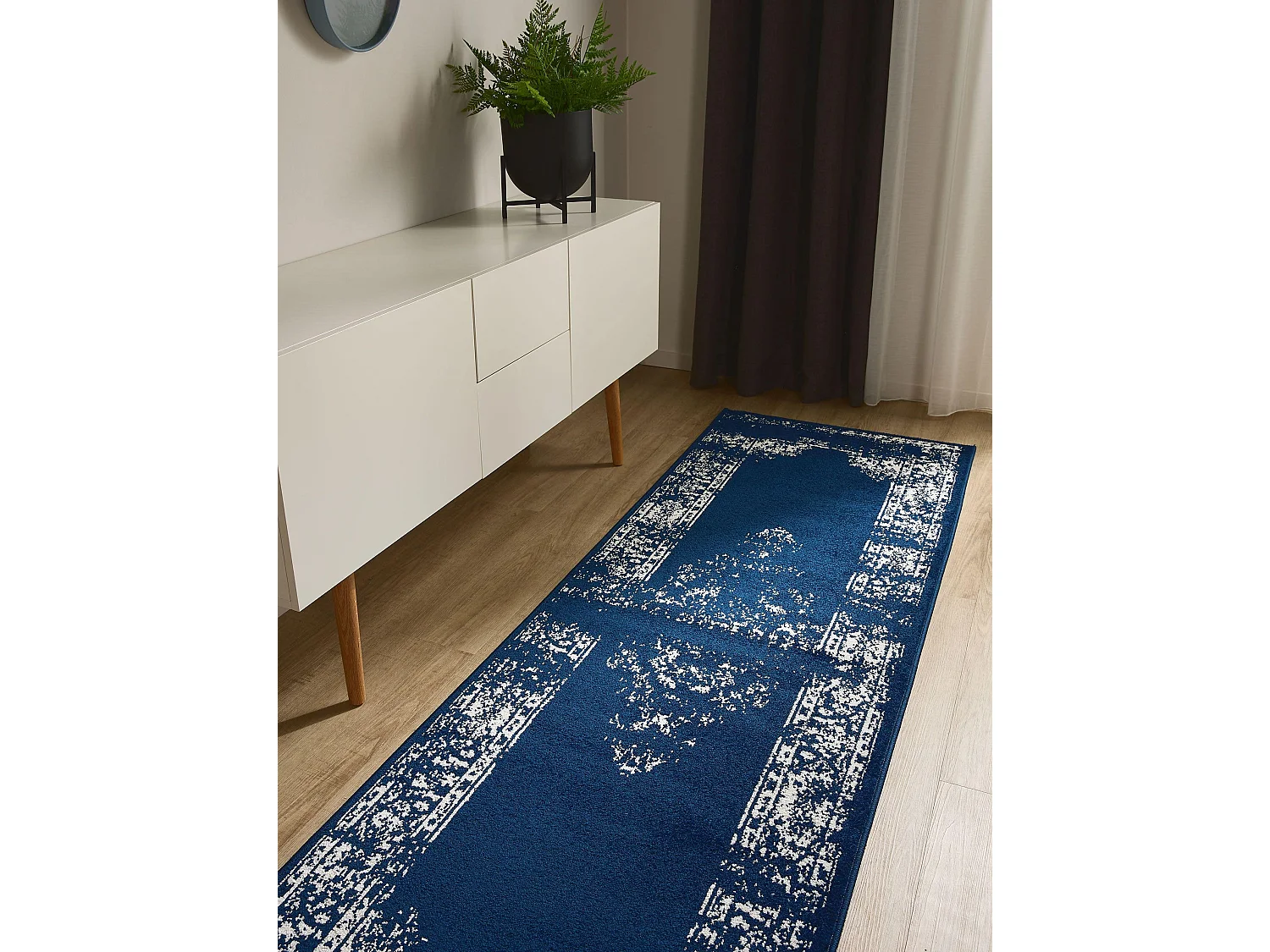 Tapis de couloir Sia Bleu 80x240 cm