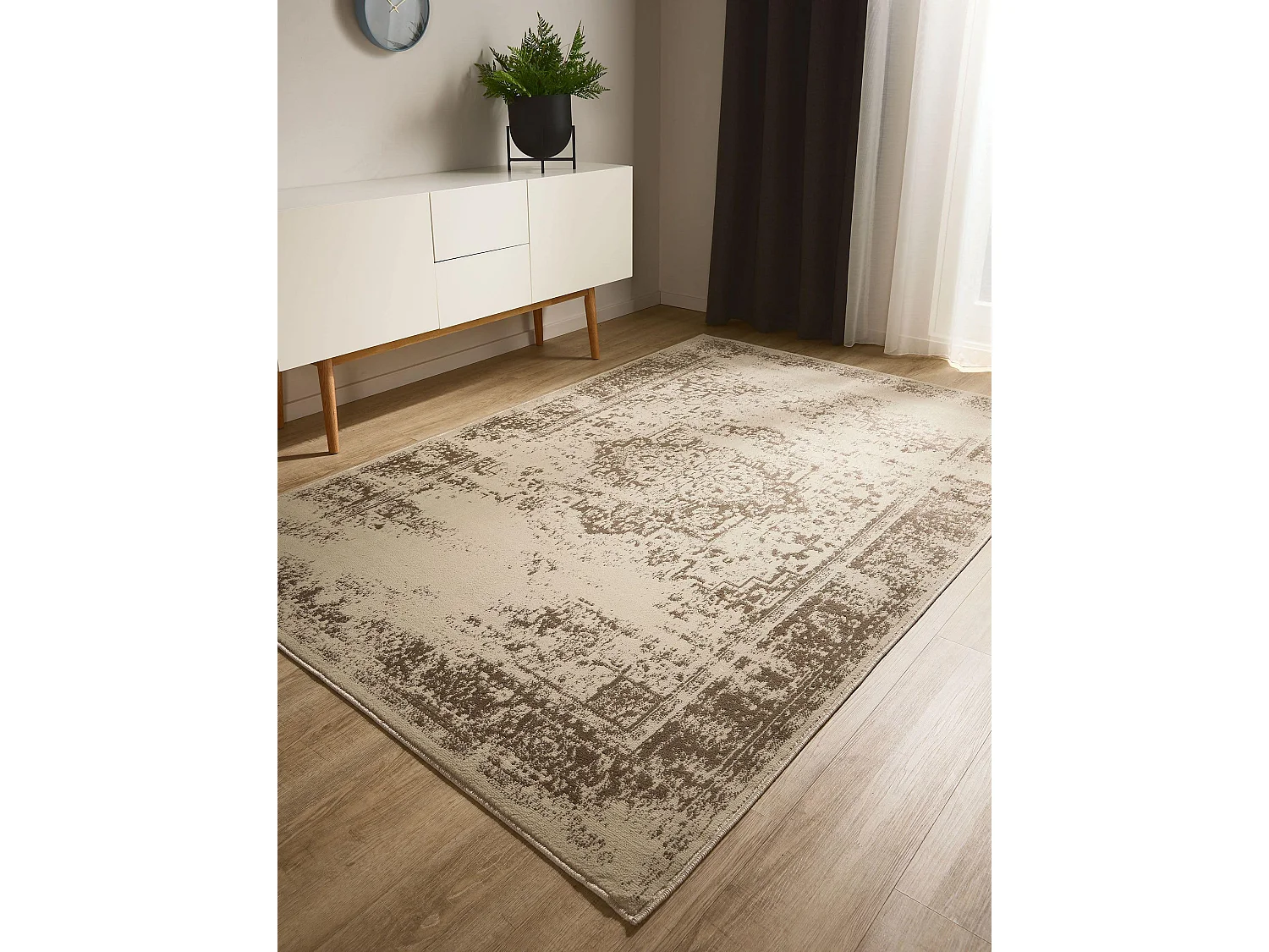 Tapis Suki Crème/Marron 240x340 cm
