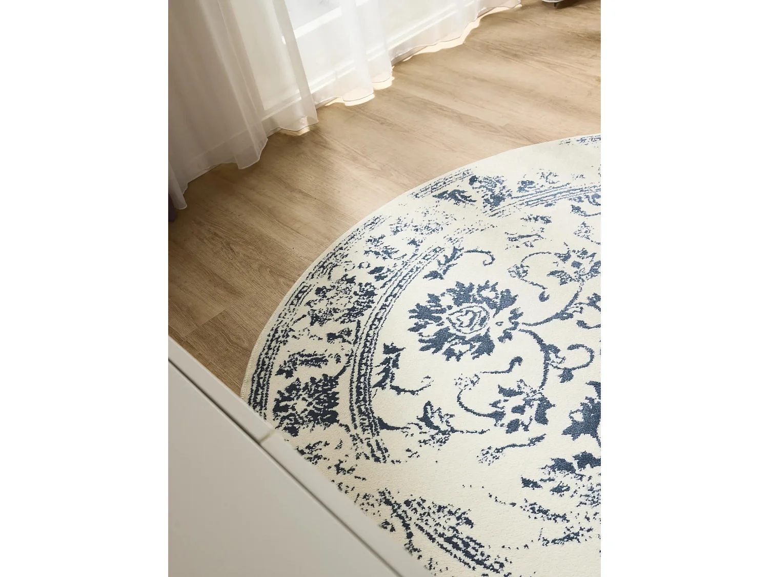 Tapis Suki Crème/Bleu ø 160 cm rond