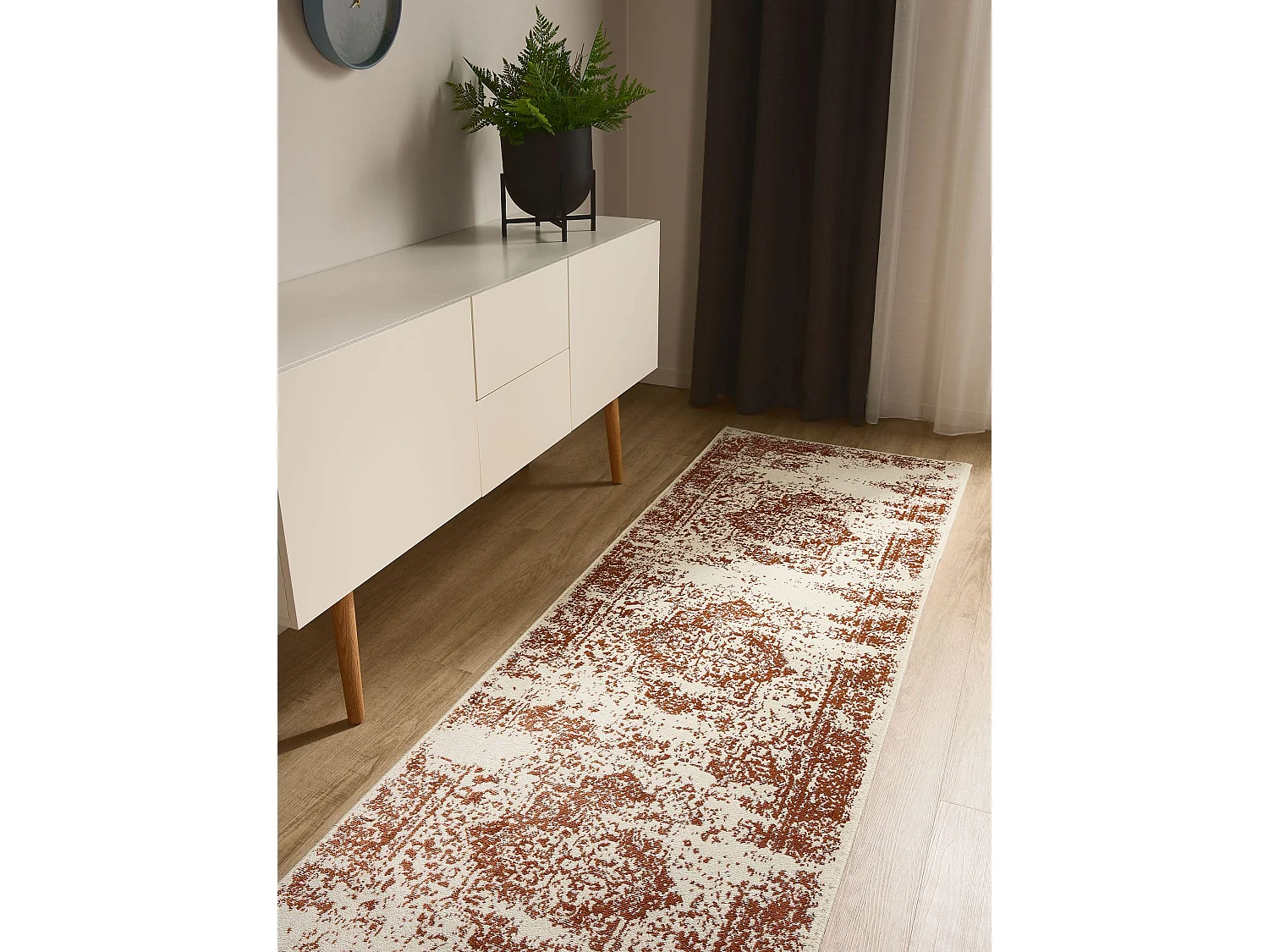 Tapis Suki Crème/Orange 80x240 cm