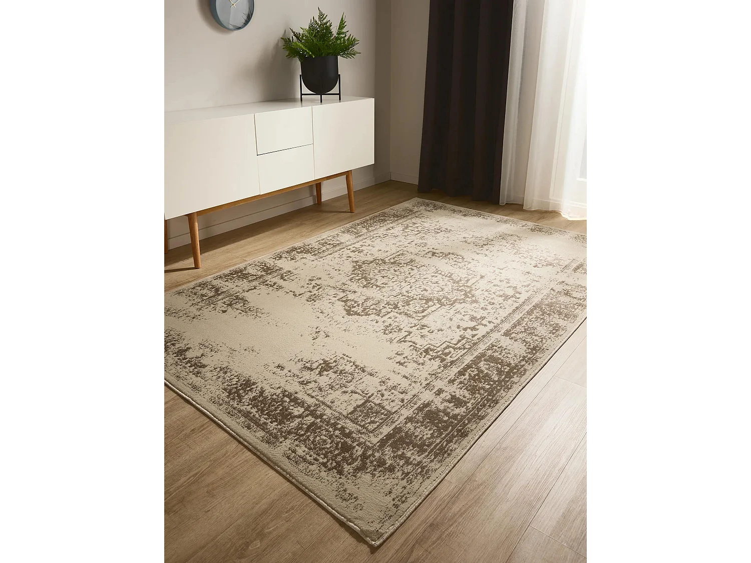 Tapis Suki Crème/Marron 200x300 cm