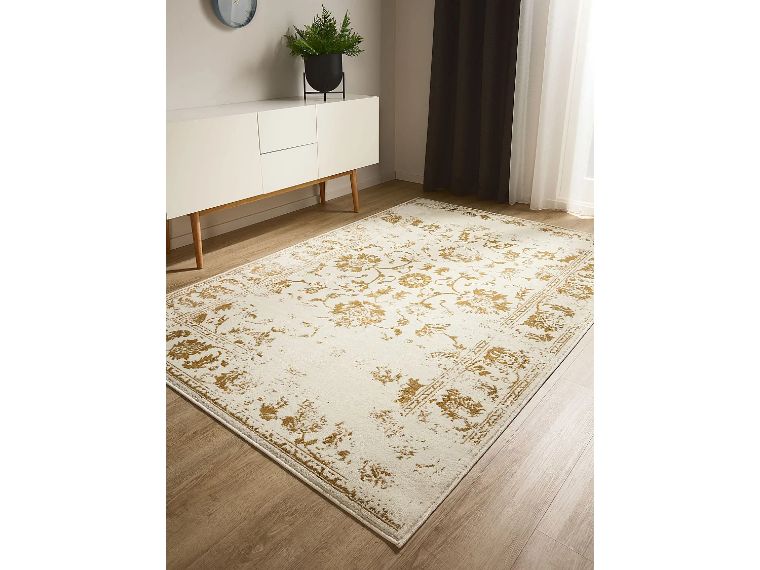 Tapis Suki Crème/Jaune 120x170 cm