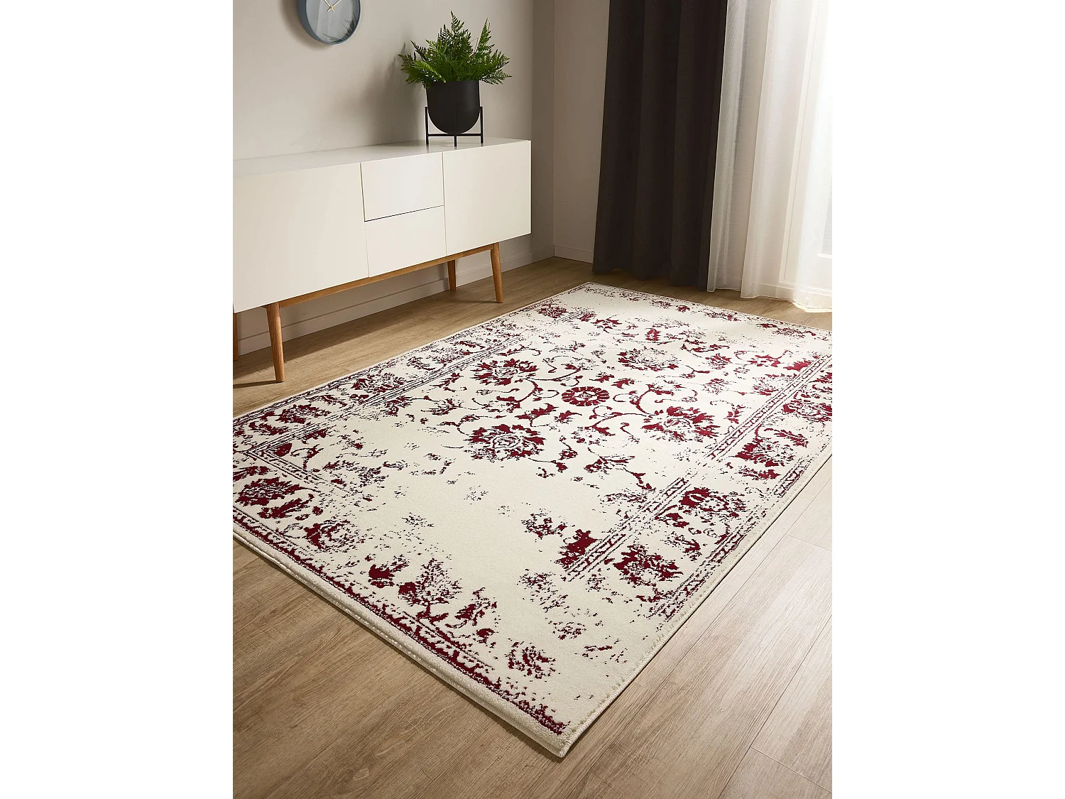 Tapis Suki Crème/Rouge 120x170 cm