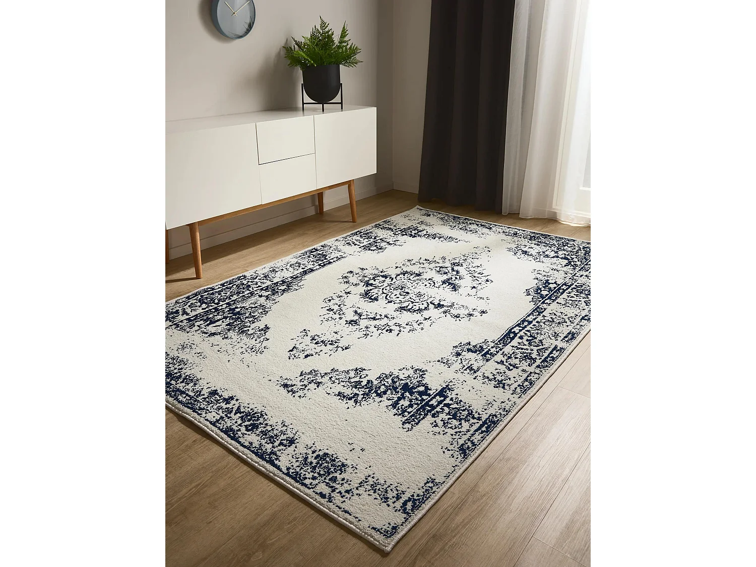 Tapis Sia Crème/Bleu 240x340 cm