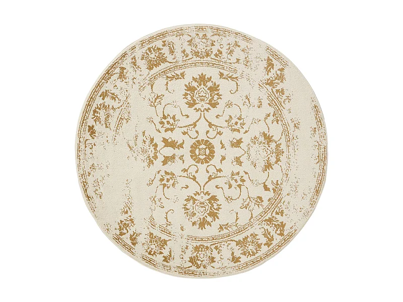 Tapis Suki Crème/Jaune ø 120 cm rond