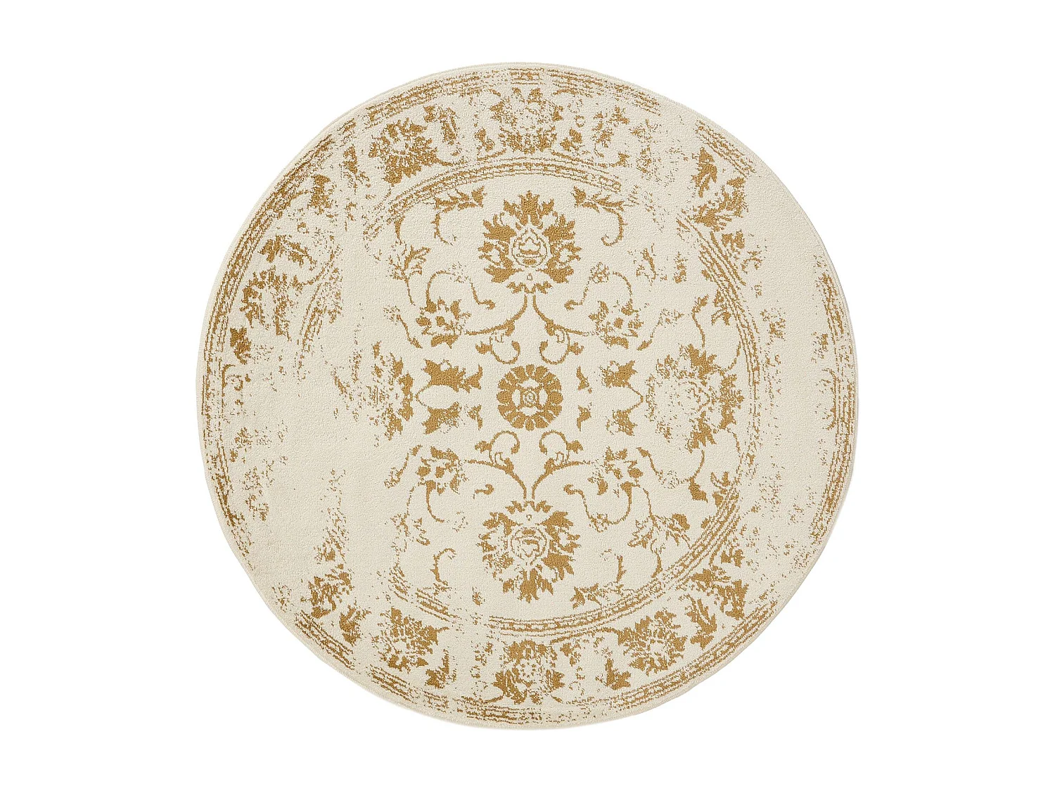 Tapis Suki Crème/Jaune ø 120 cm rond