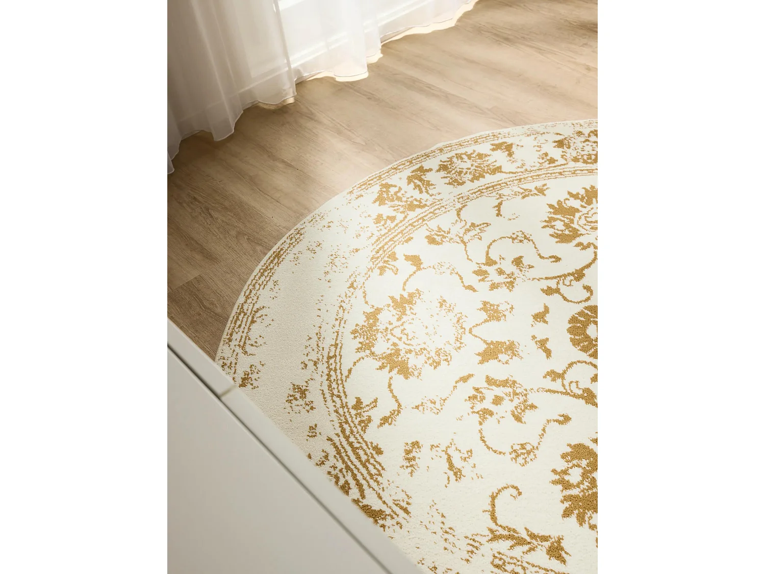 Tapis Suki Crème/Jaune ø 120 cm rond