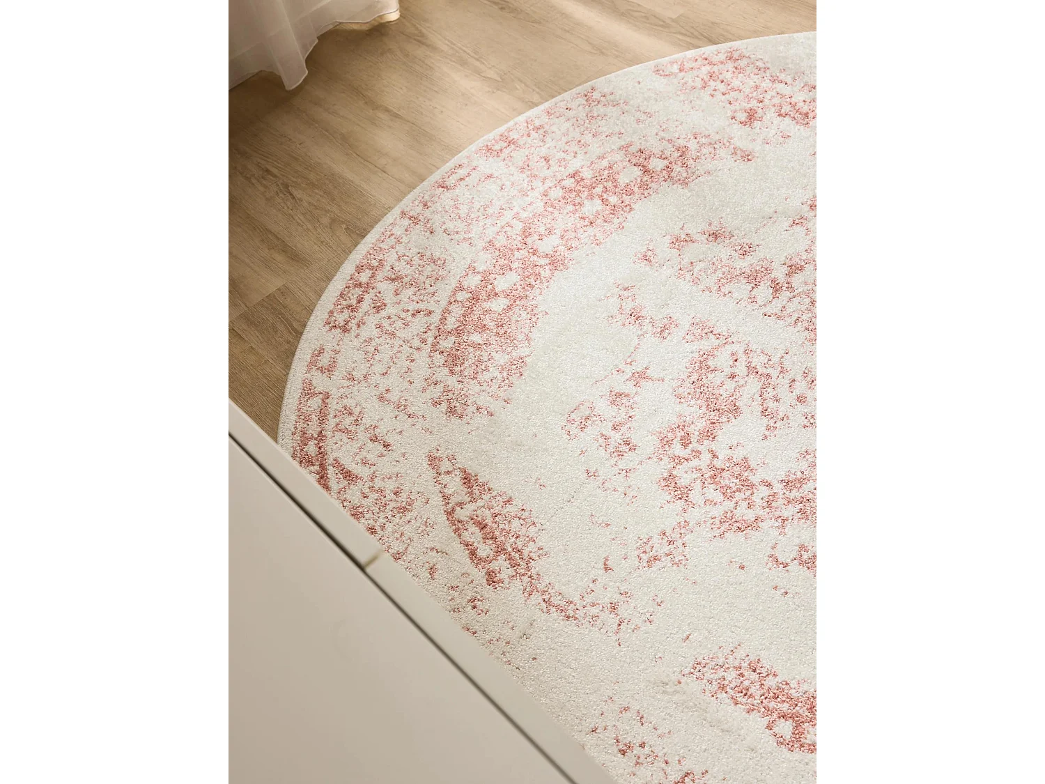 Tapis Sia Crème/Rose ø 120 cm rond