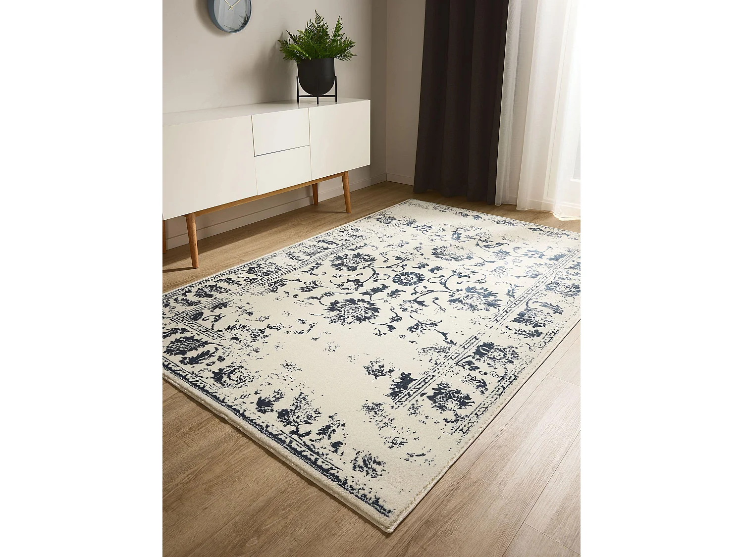 Tapis Suki Crème/Bleu 140x200 cm