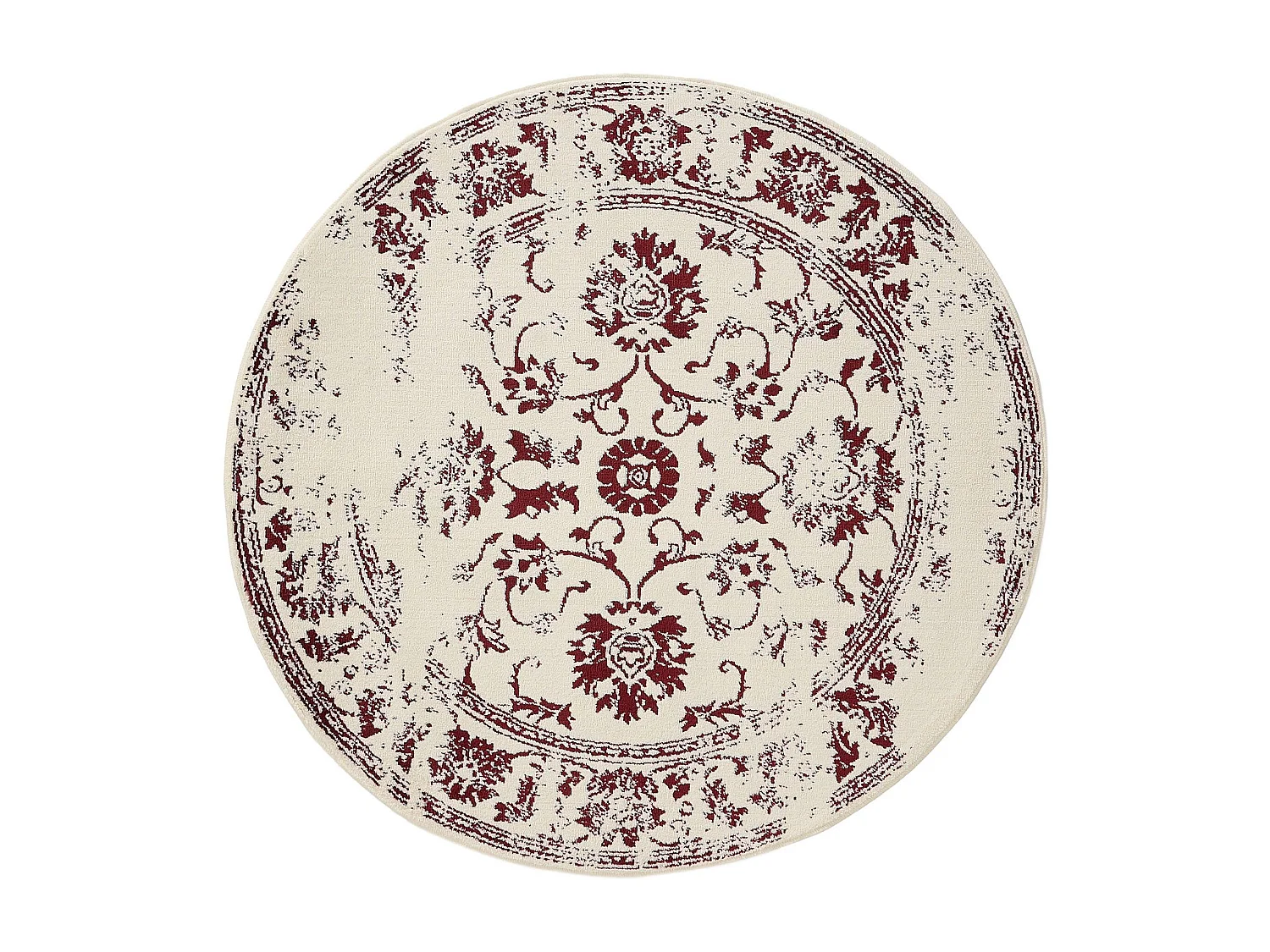 Tapis Suki Crème/Rouge ø 160 cm rond