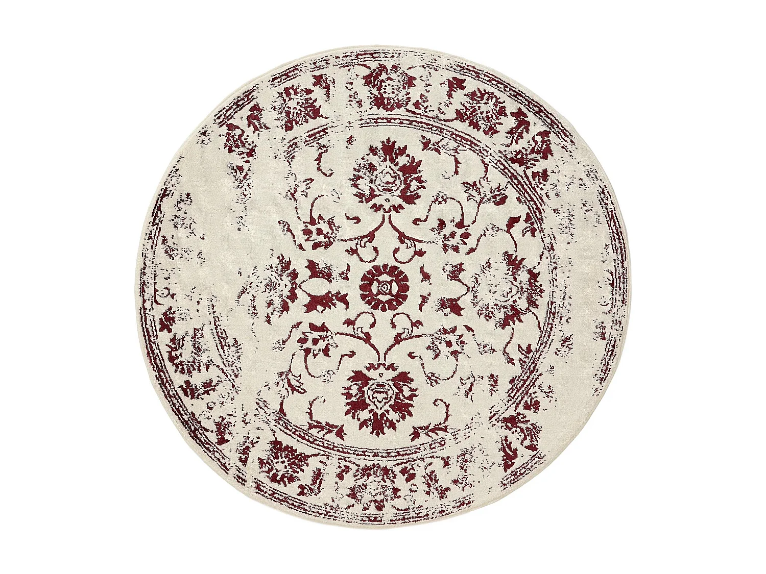 Tapis Suki Crème/Rouge ø 160 cm rond