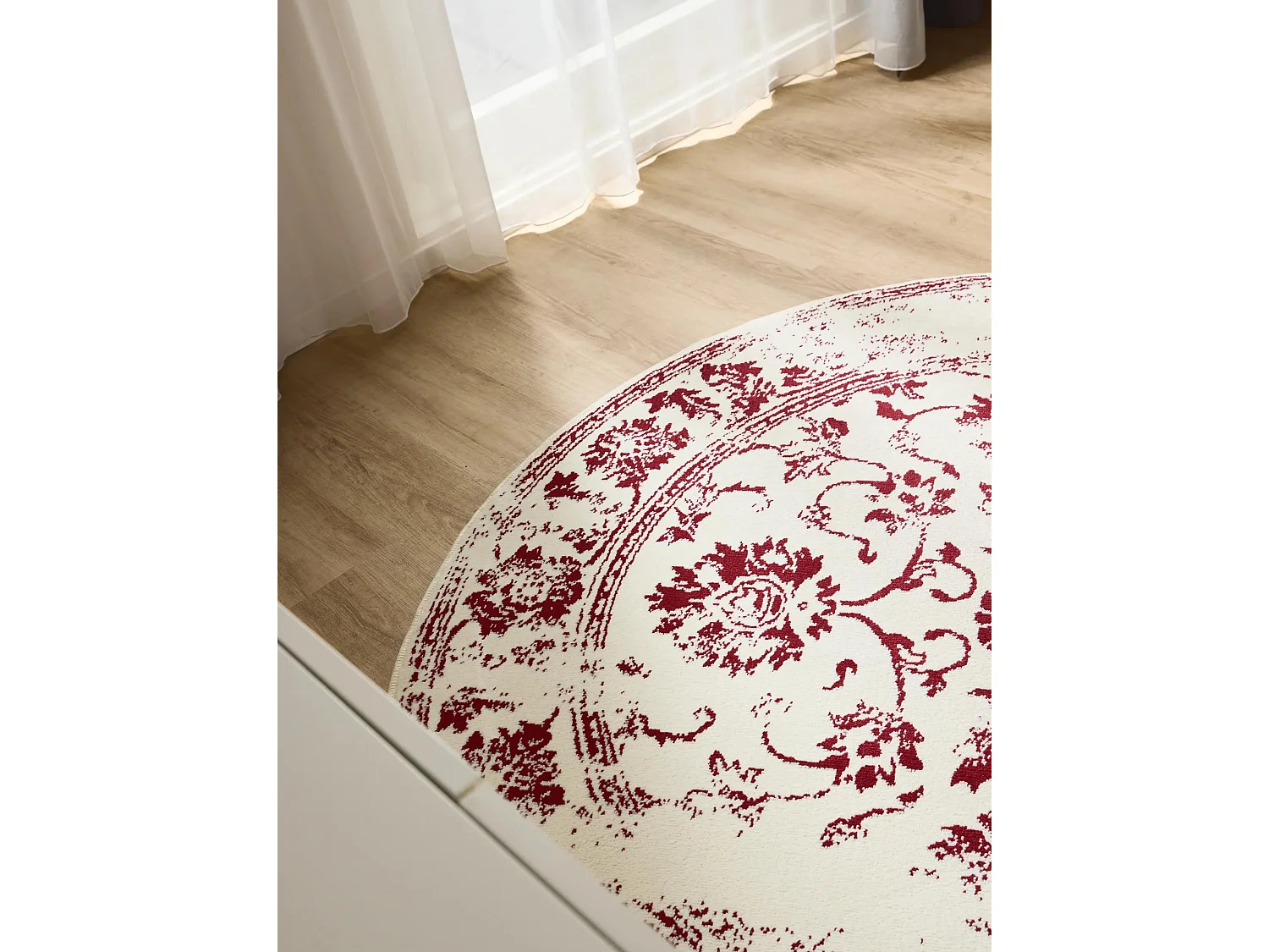 Tapis Suki Crème/Rouge ø 160 cm rond