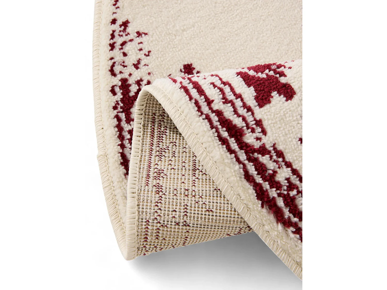 Tapis Suki Crème/Rouge ø 160 cm rond