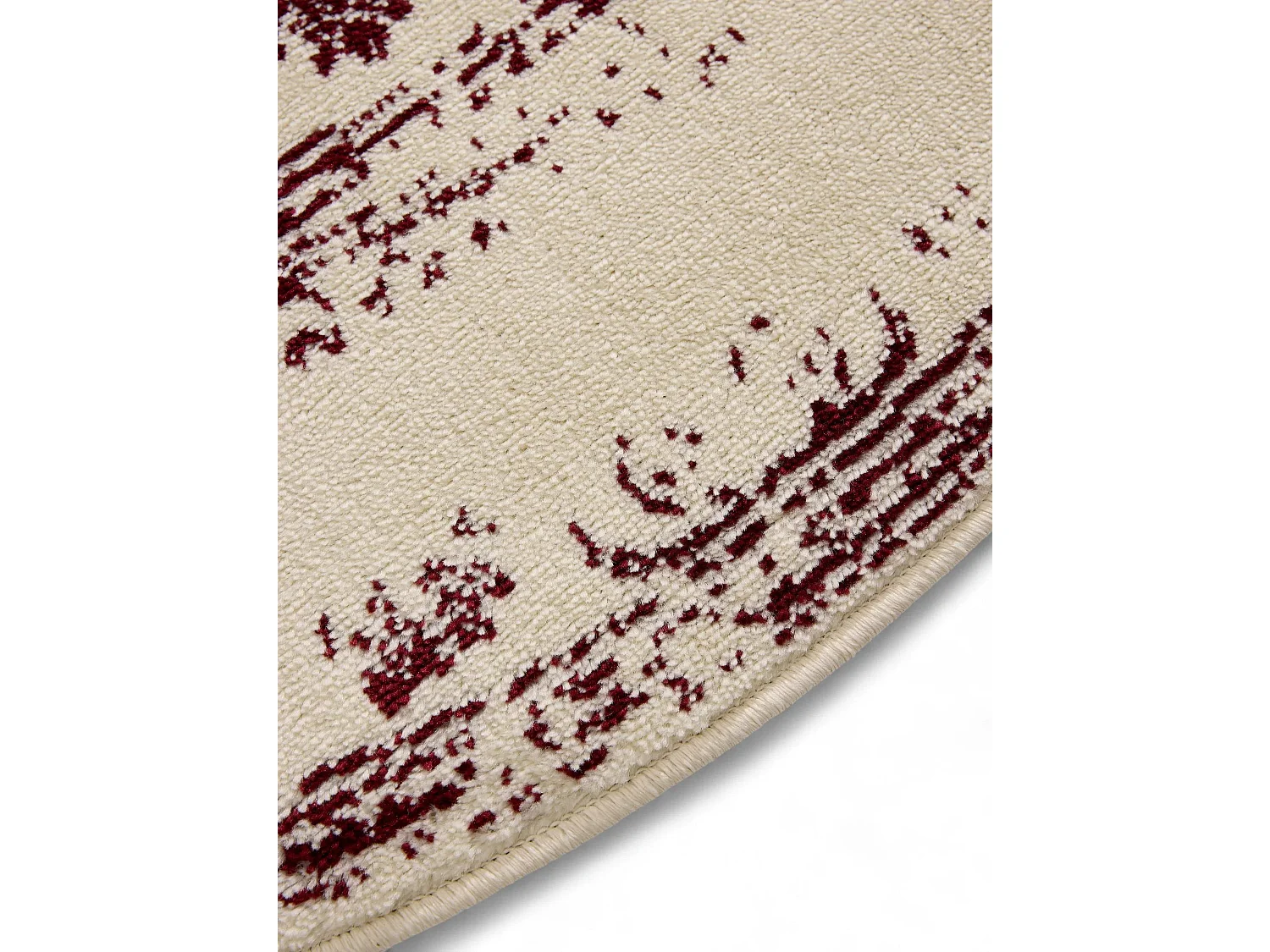 Tapis Suki Crème/Rouge ø 160 cm rond
