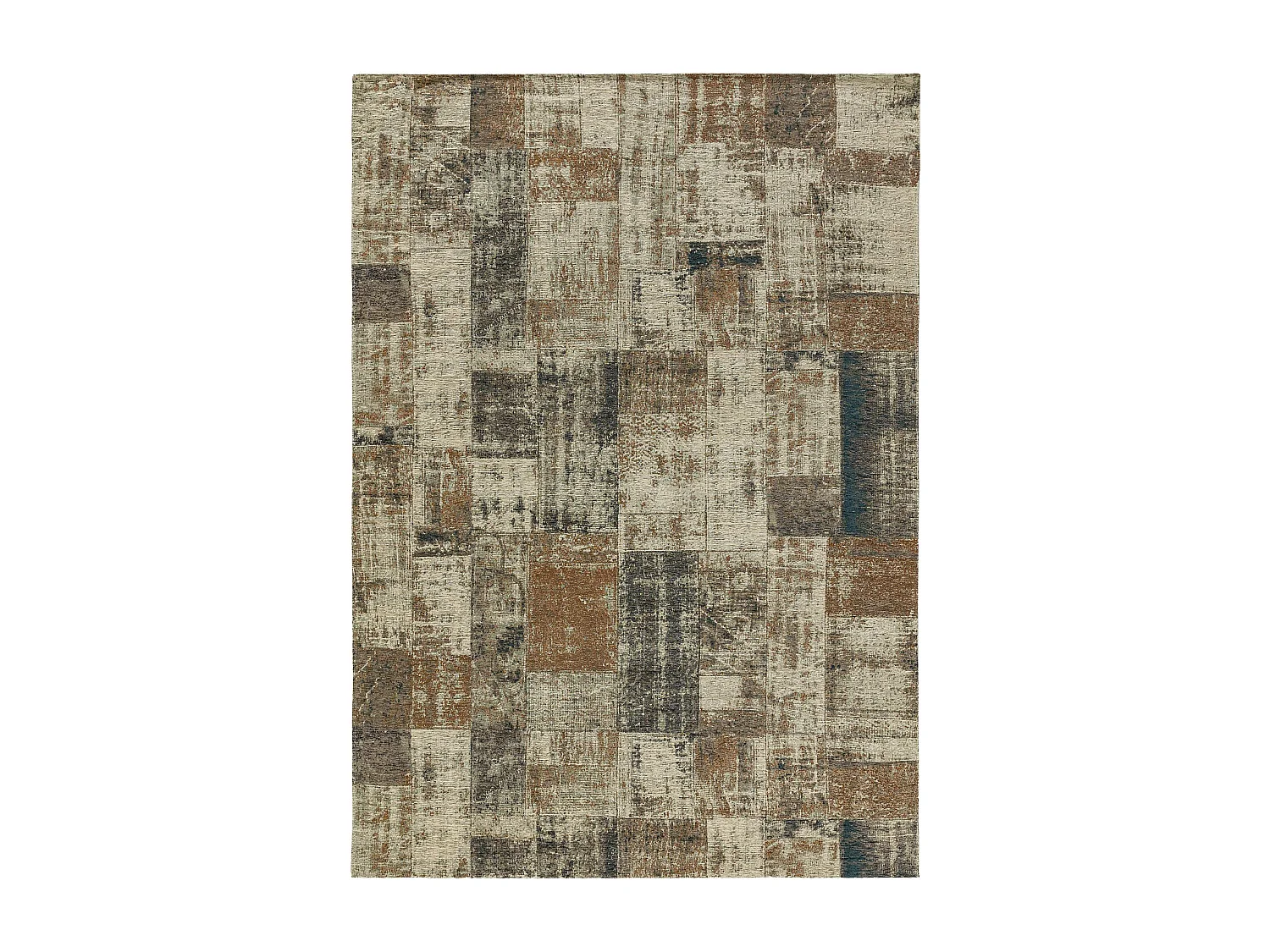 Tapis tissé à plat Frencie Beige/Bleu 120x180 cm