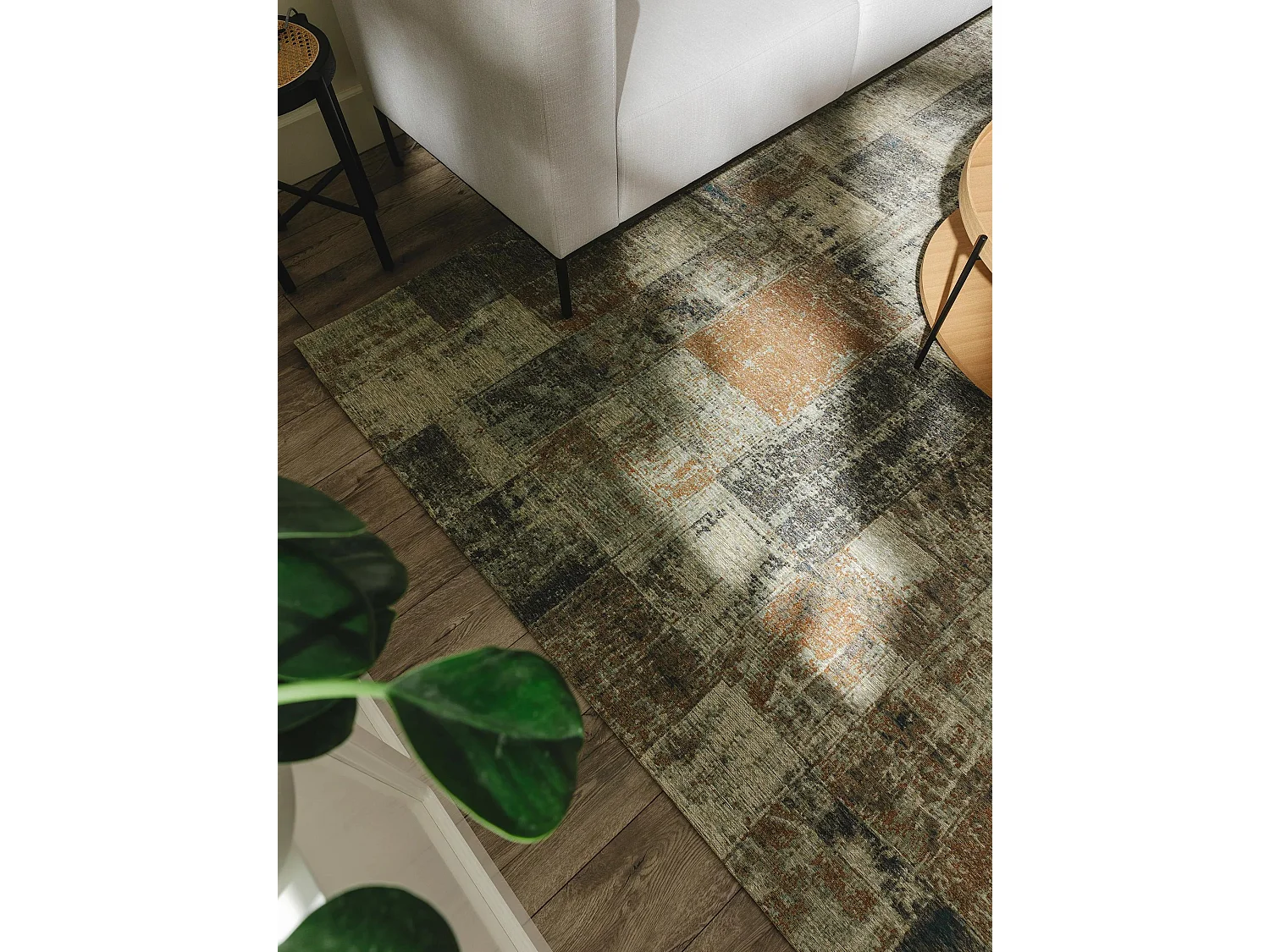 Tapis tissé à plat Frencie Beige/Bleu 120x180 cm