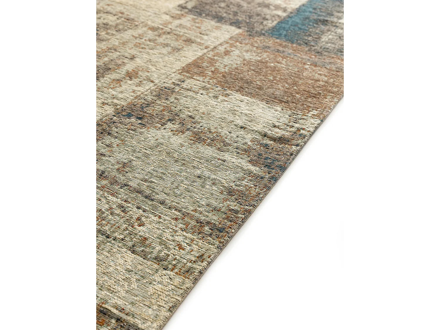 Tapis tissé à plat Frencie Beige/Bleu 120x180 cm