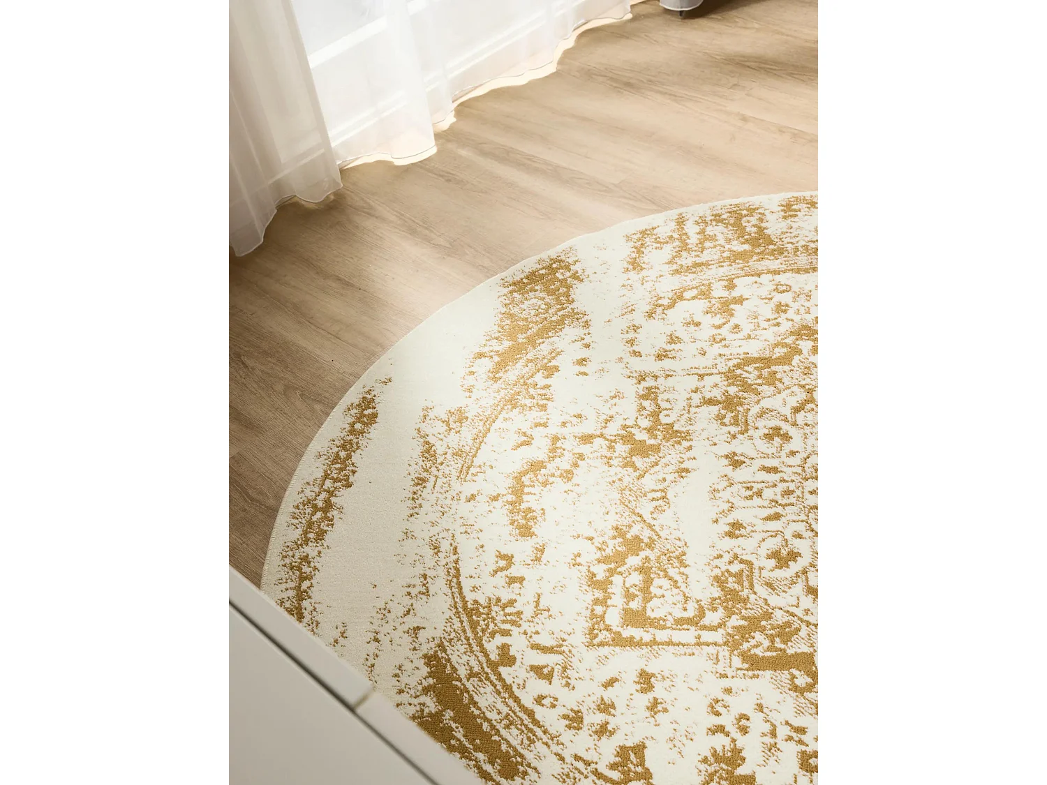 Tapis Suki Crème/Jaune ø 160 cm rond