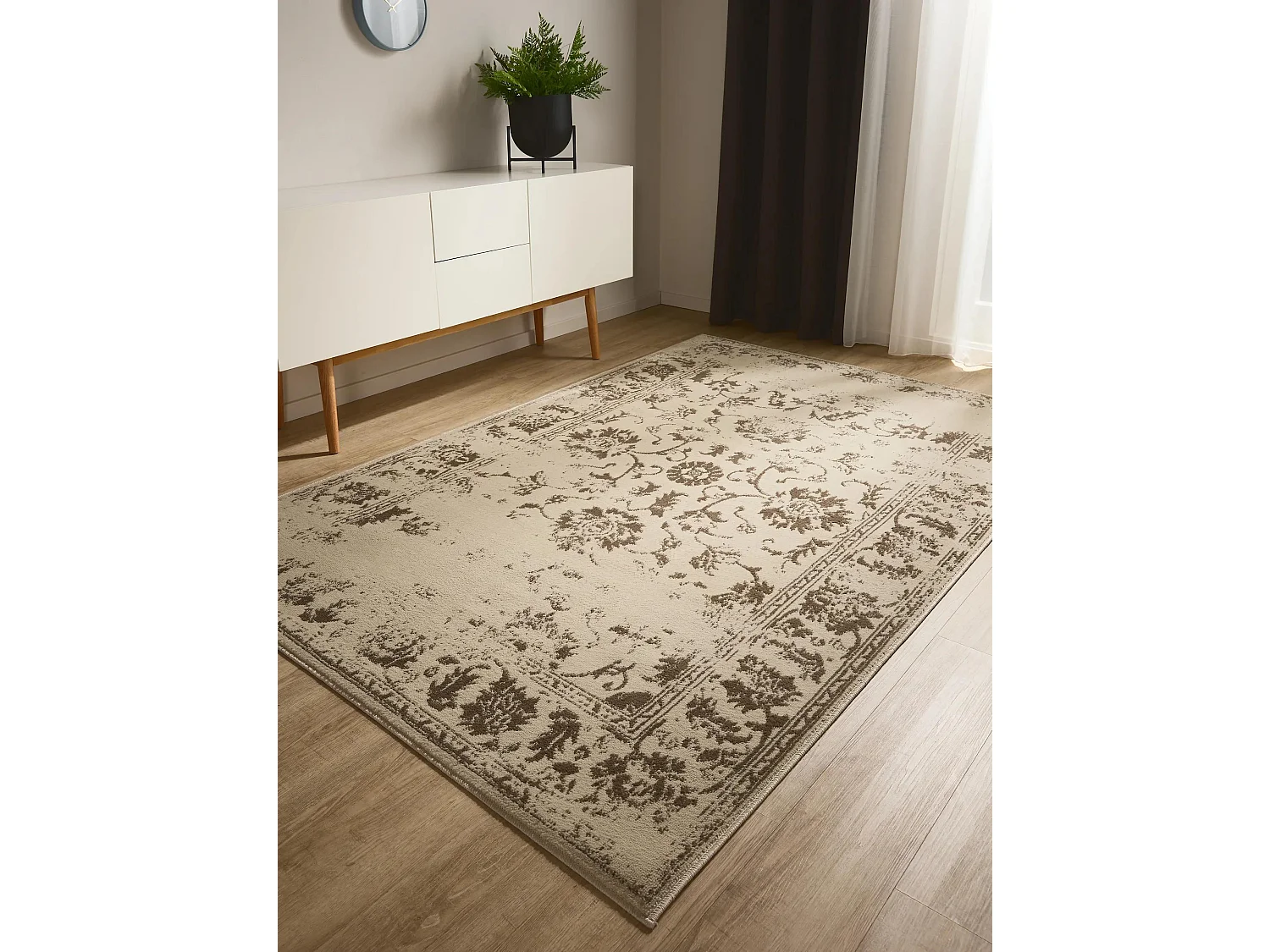 Tapis Suki Crème/Marron 140x200 cm