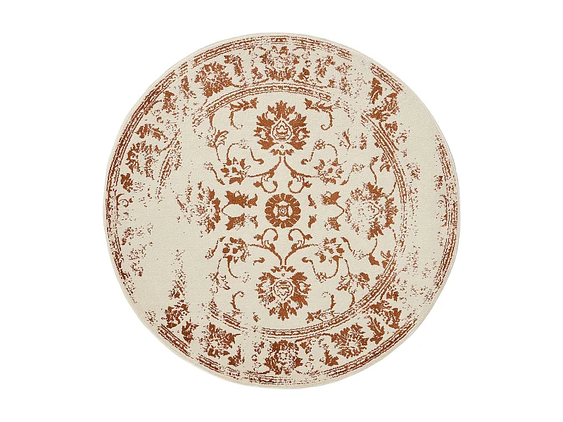 Tapis Suki Crème/Orange ø 160 cm rond