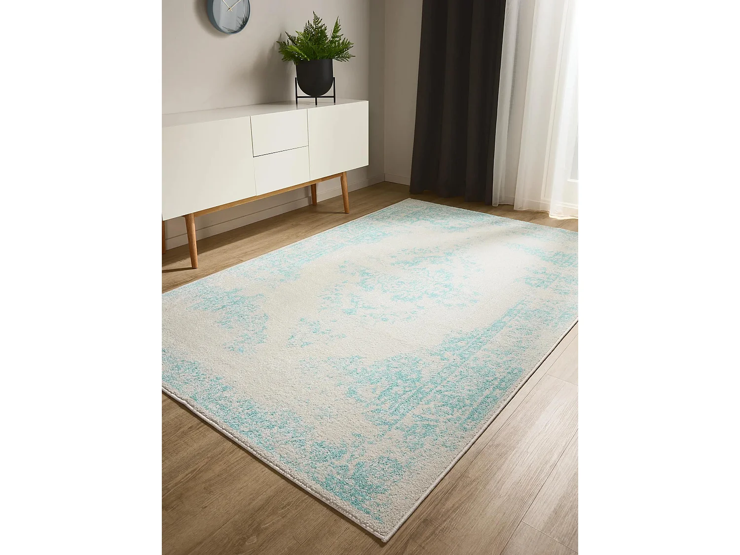 Tapis Sia Crème/Turquoise 120x170 cm