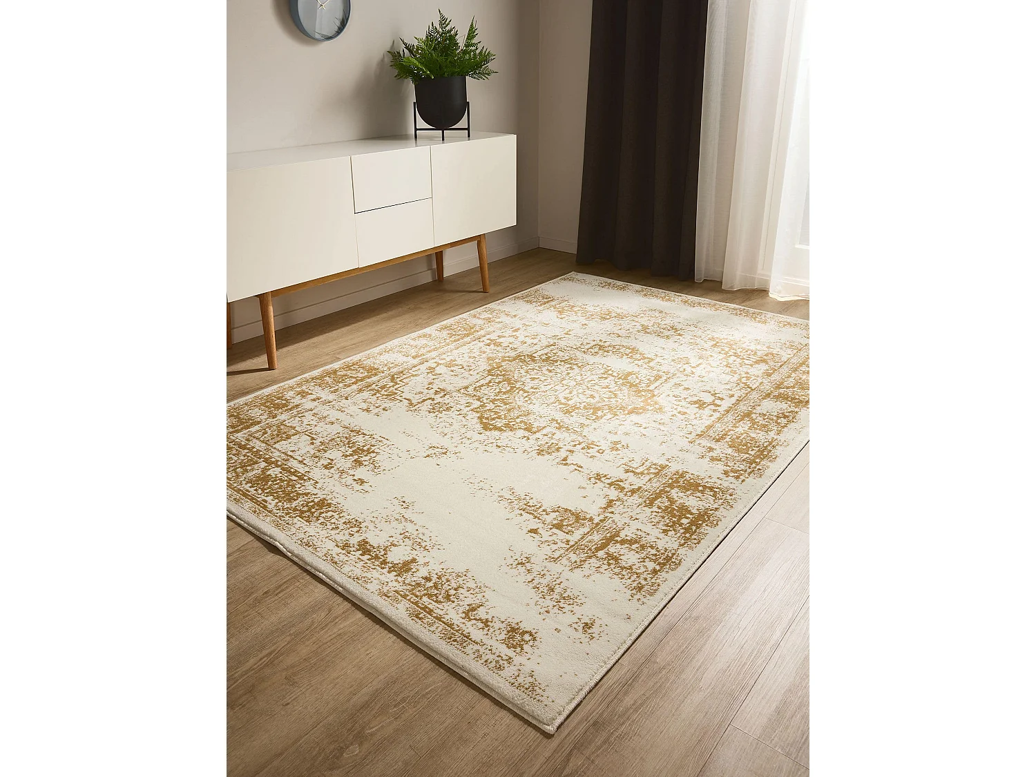 Tapis Suki Crème/Jaune 80x150 cm