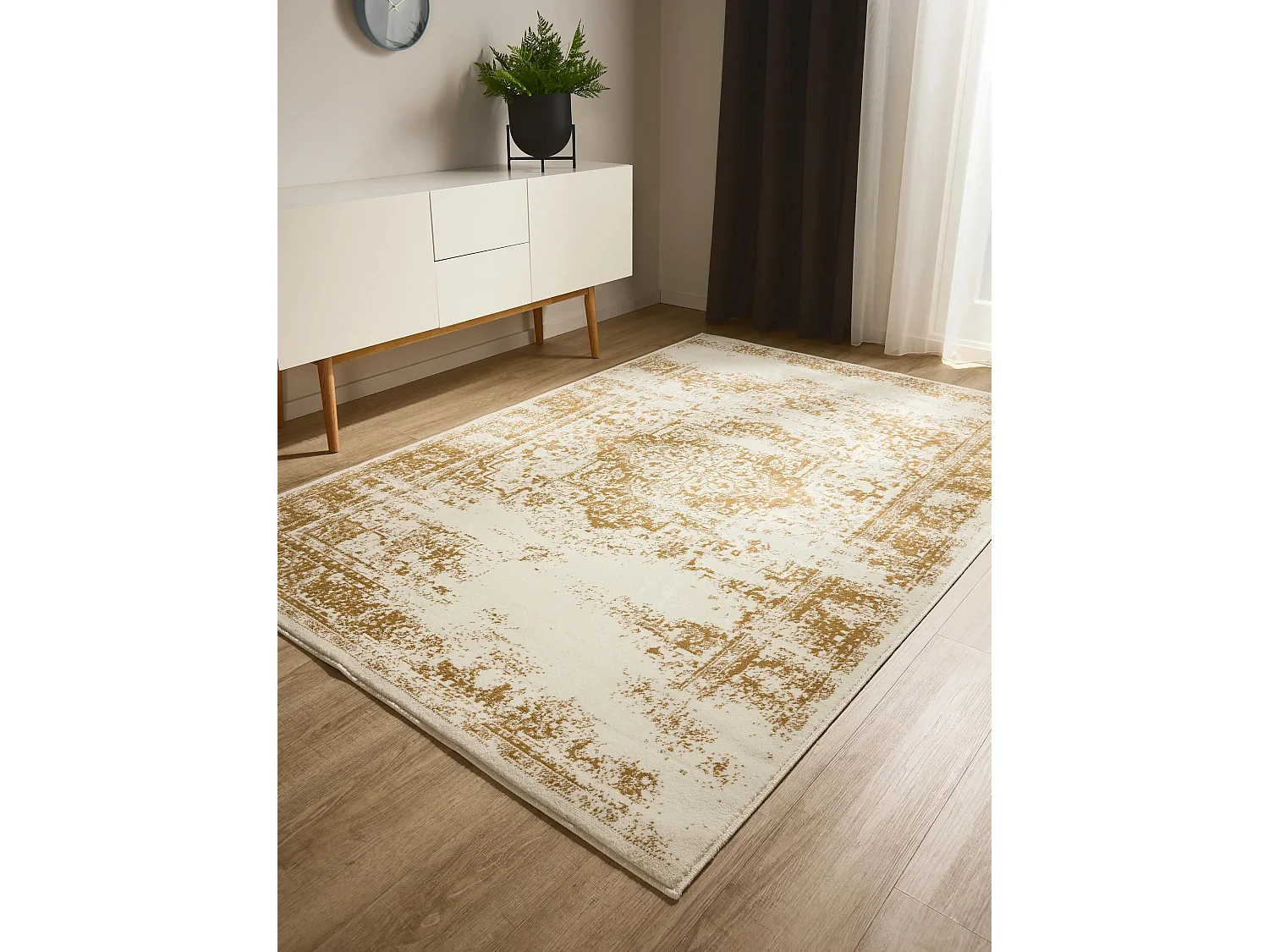 Tapis Suki Crème/Jaune 80x150 cm