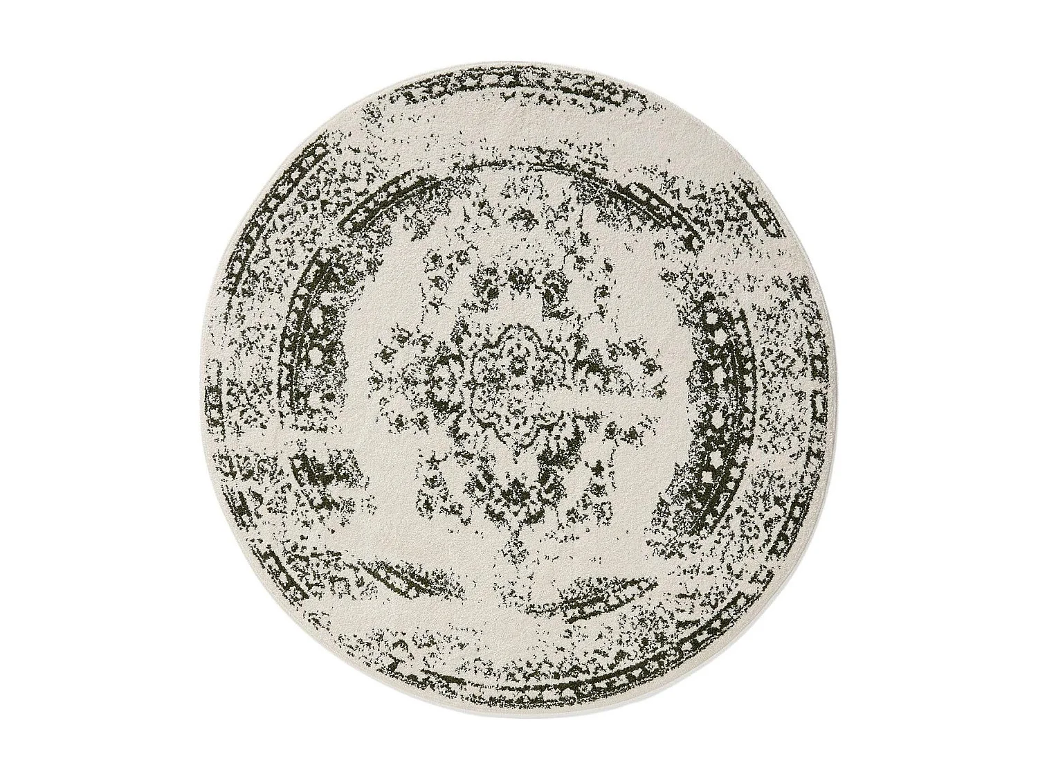 Tapis Sia Crème/Vert ø 120 cm rond