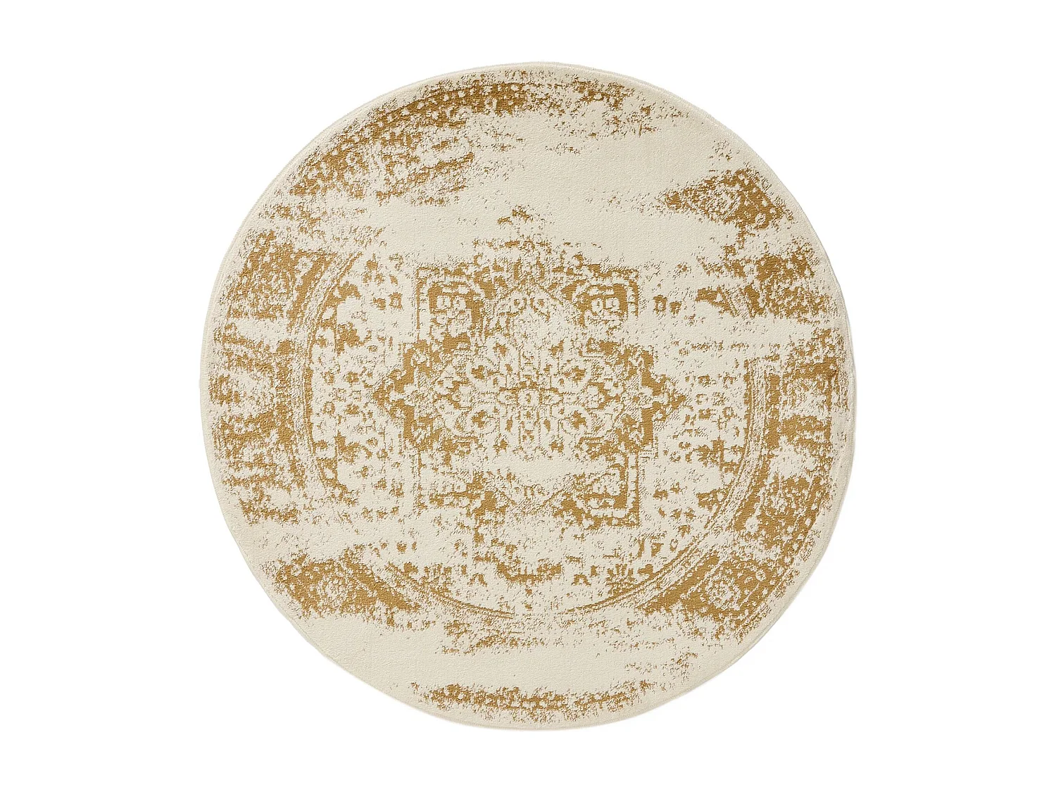 Tapis Suki Crème/Jaune ø 120 cm rond