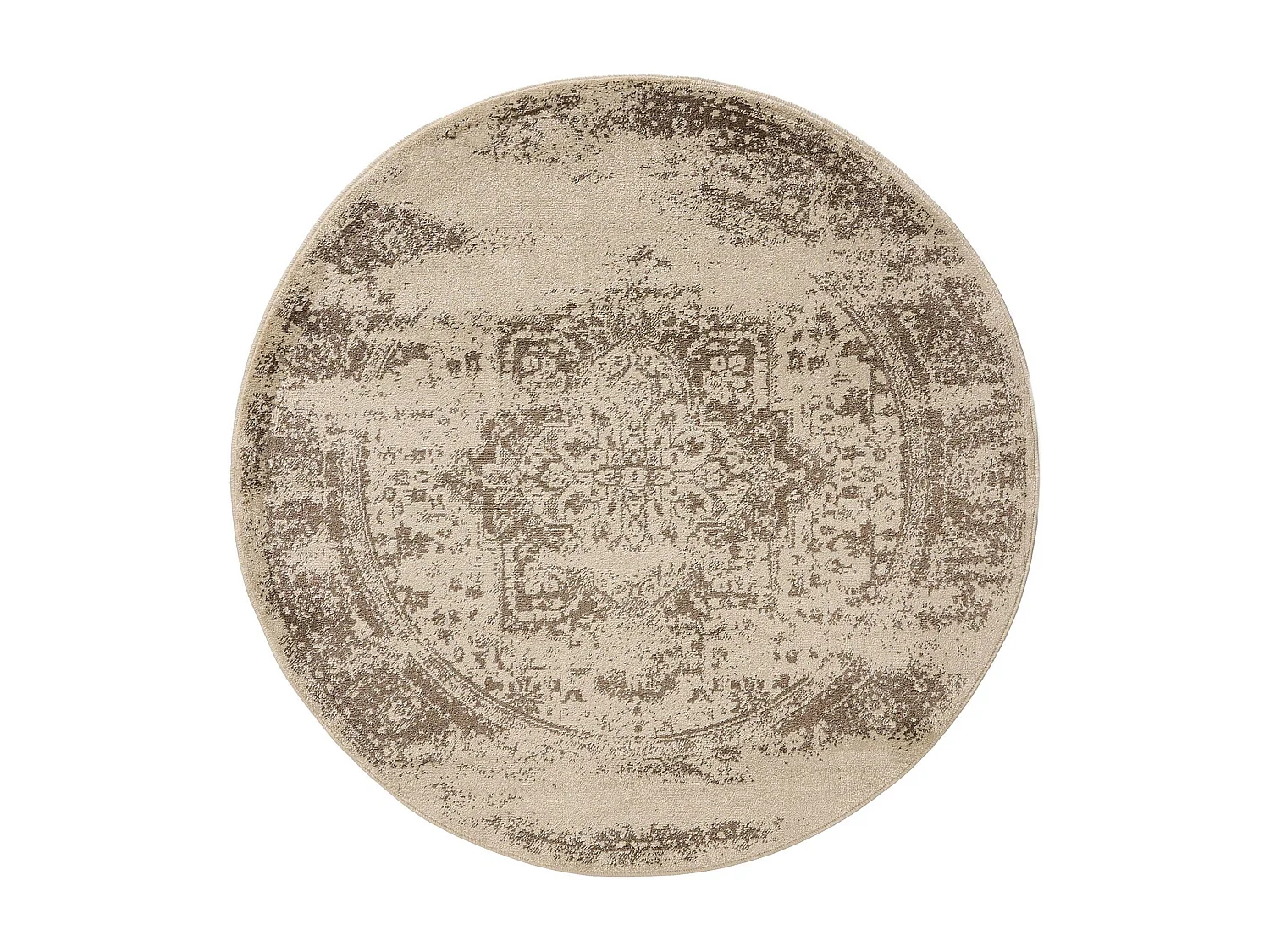 Tapis Suki Crème/Marron ø 120 cm rond