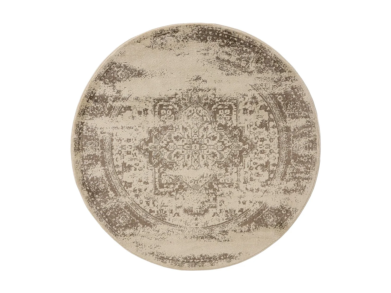Tapis Suki Crème/Marron ø 120 cm rond